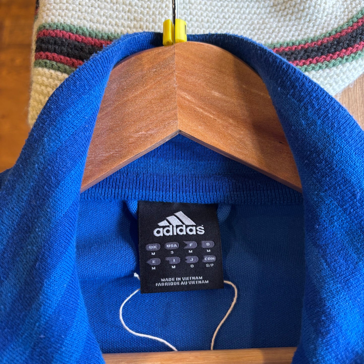 Adidas 3 Zip Up Track Jacket Blue (Medium)