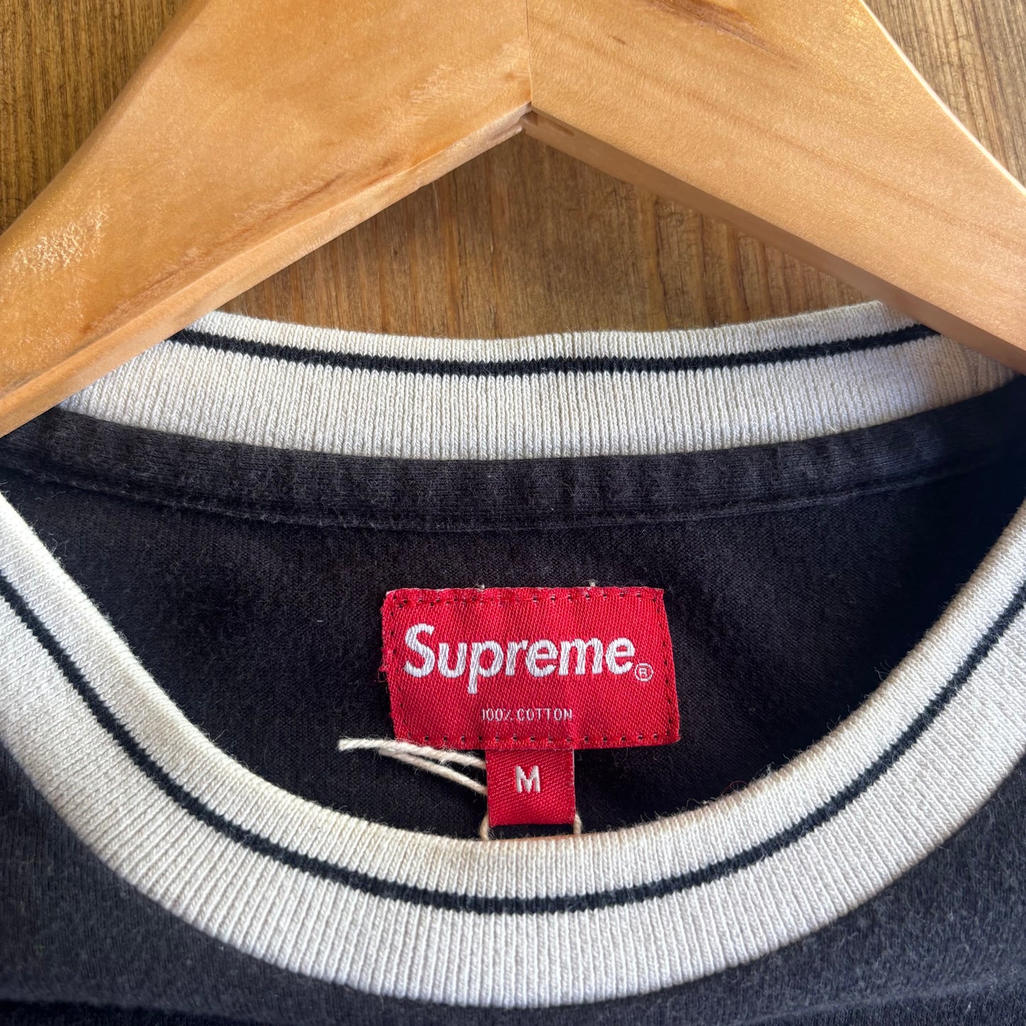 Supreme SS18 Ribbed Pocket T-Shirt Black (Medium)