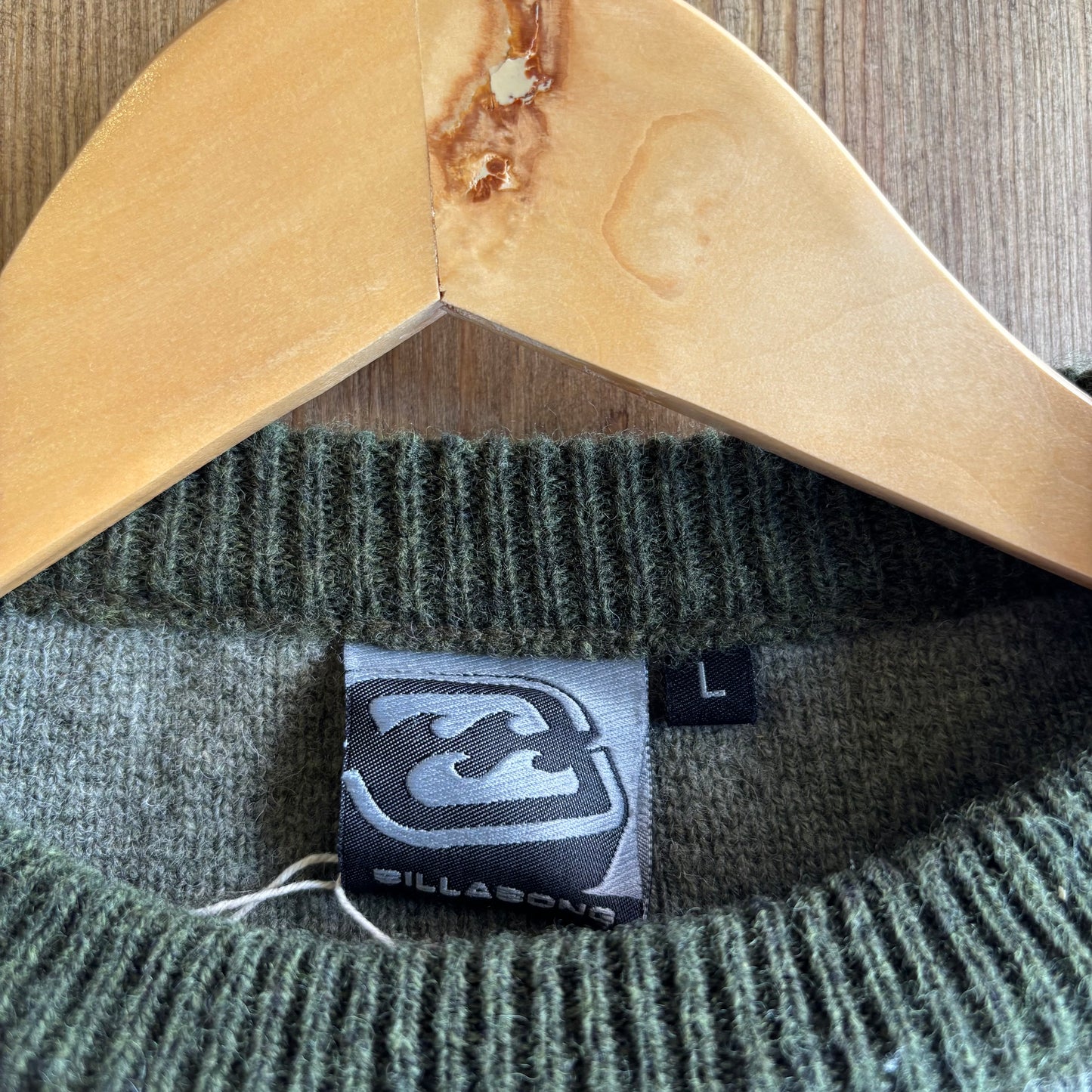 Billabong Spellout Pullover Knit Jumper Green (Large)
