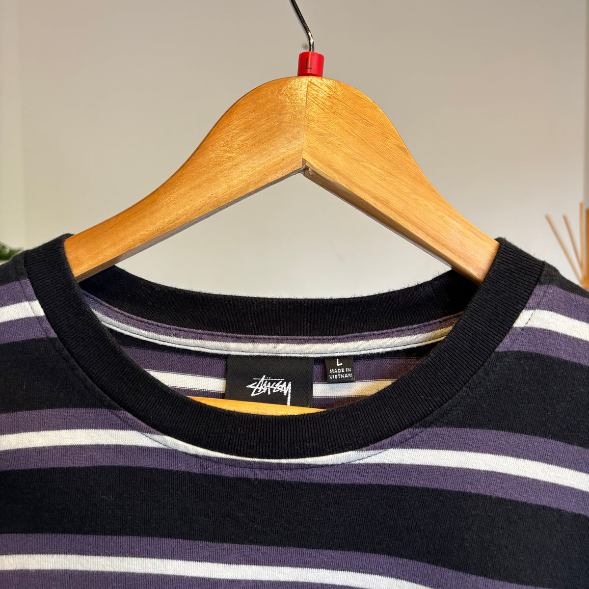 Stussy Multi Stripe T-Shirt Black (Large)