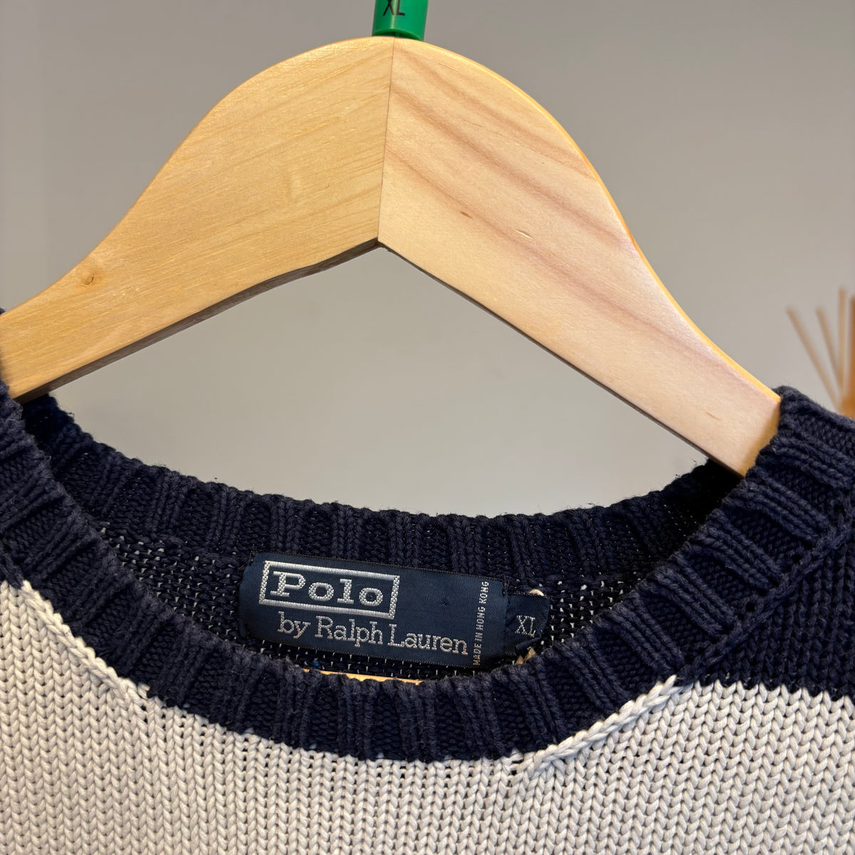 Ralph Lauren Stripe Pullover Knit Jumper Navy/ White (XL)