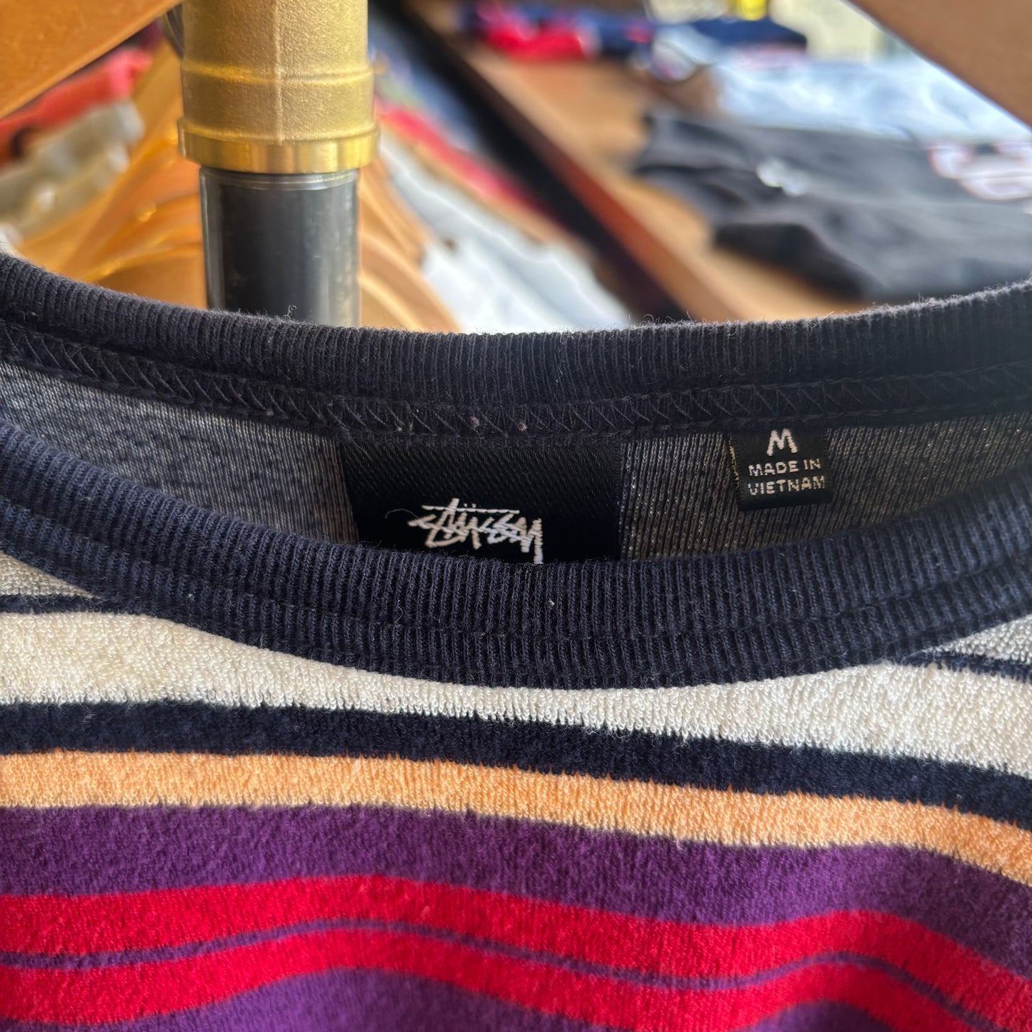 Stussy Hudson Stripe Crew T-Shirt Multi (Medium)