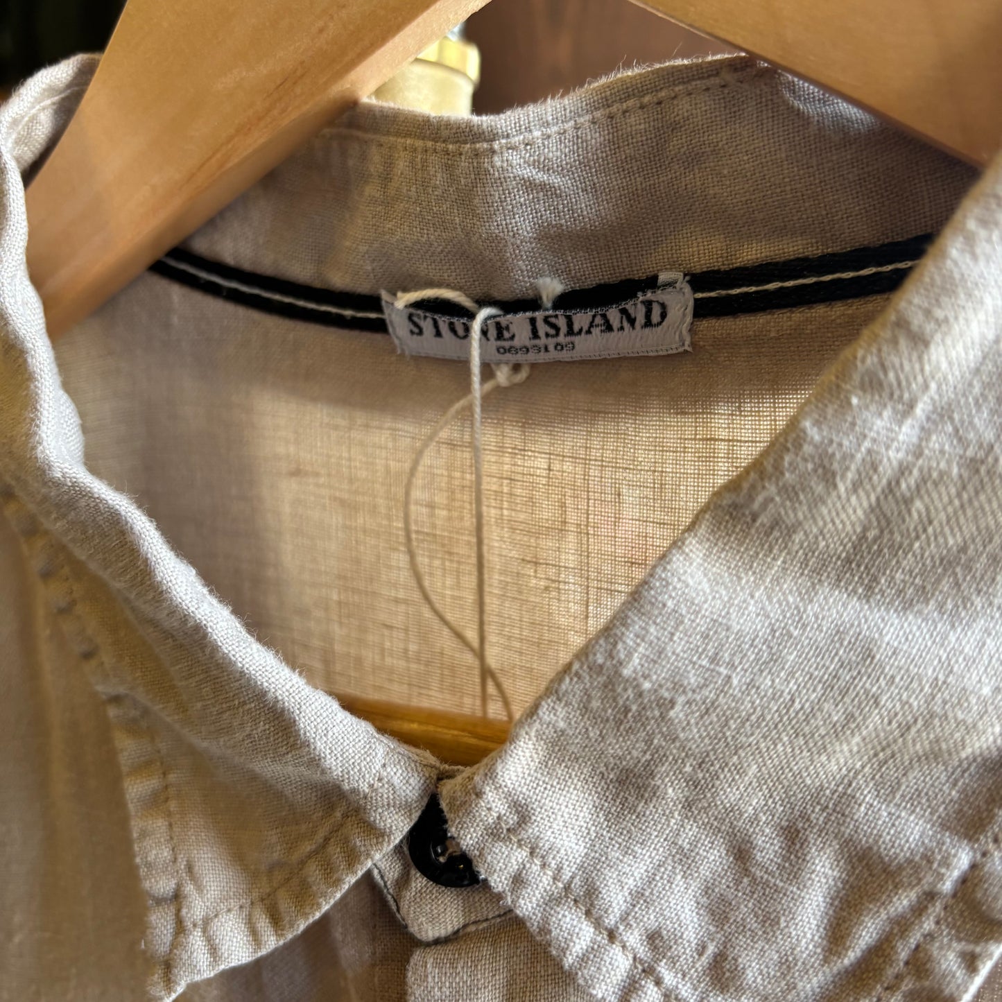 Stone Island S/S 2007 Linen Button Shirt Beige (XL)