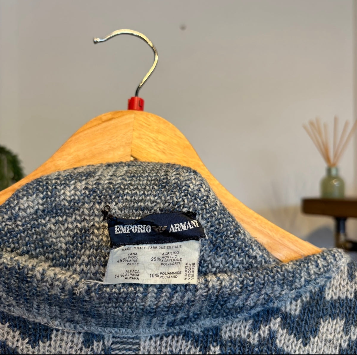 Emporio Armani Funky Pullover Knit Jumper Blue (Large)