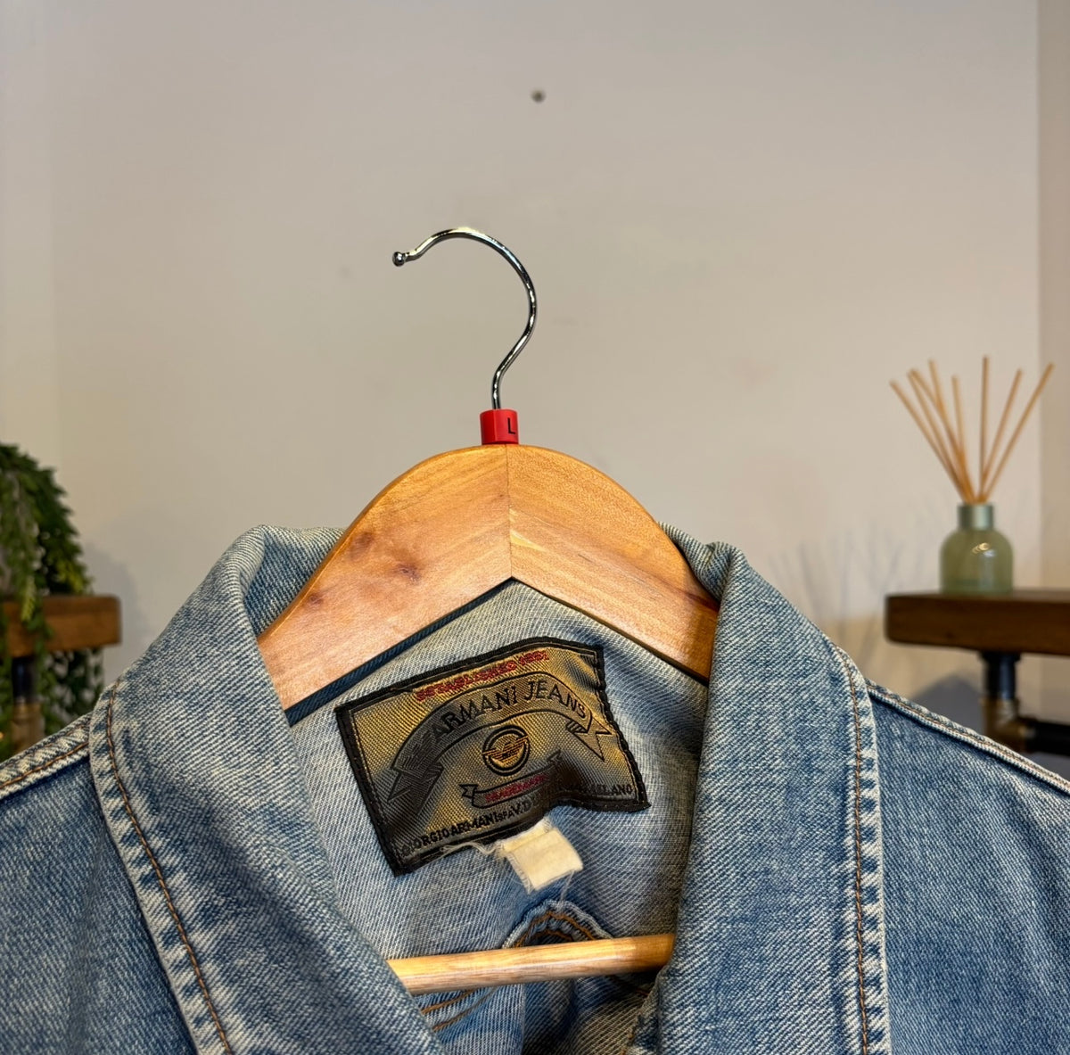 Armani Jeans 90s Trucker Denim Jacket Blue (Large)