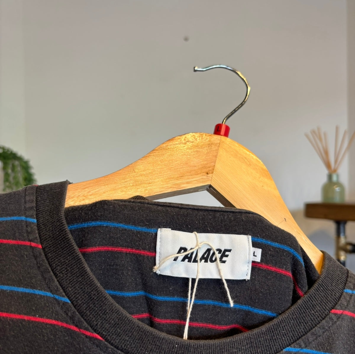 Palace SS18 Basically A Stripe T-Shirt Black (Large)