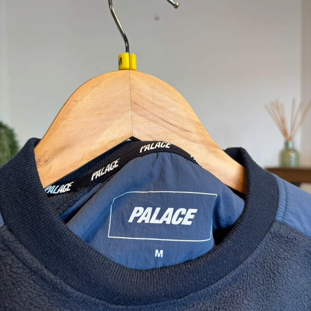Palace FW19 100 Series Polartec Lazer Crew Fleece Navy (Medium)