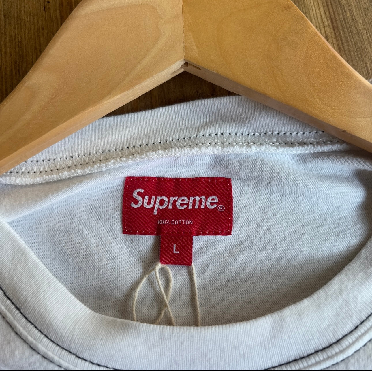 Supreme SS20 Contrast Stitch Pocket T-Shirt White (Large)