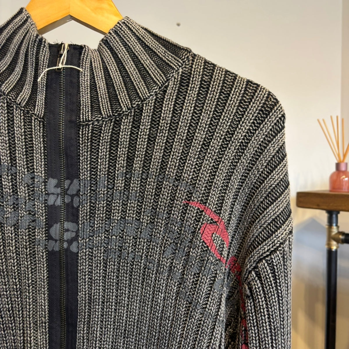 O'Neill Ribbed Full Zip Knit Jumper Grey (XL)