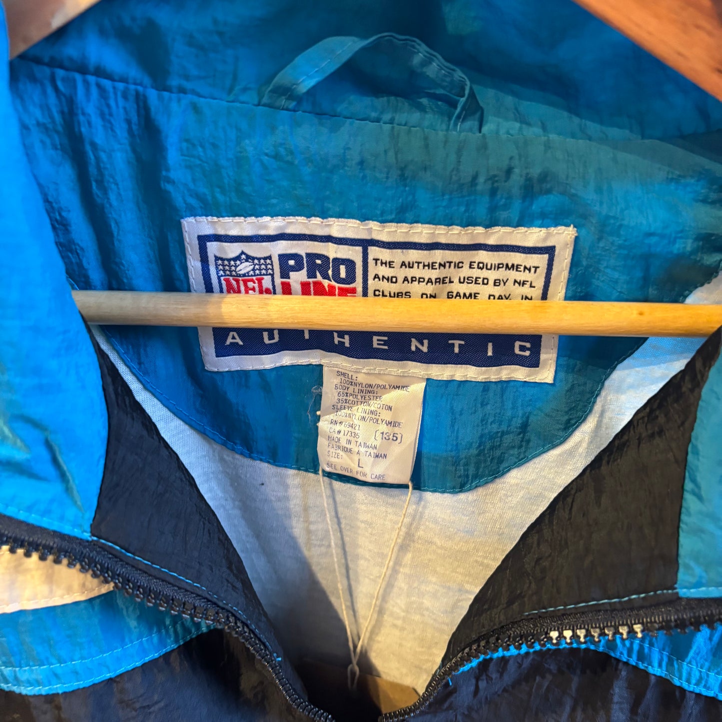 NFL Reebok Carolina Panthers Jacket Black (Large)