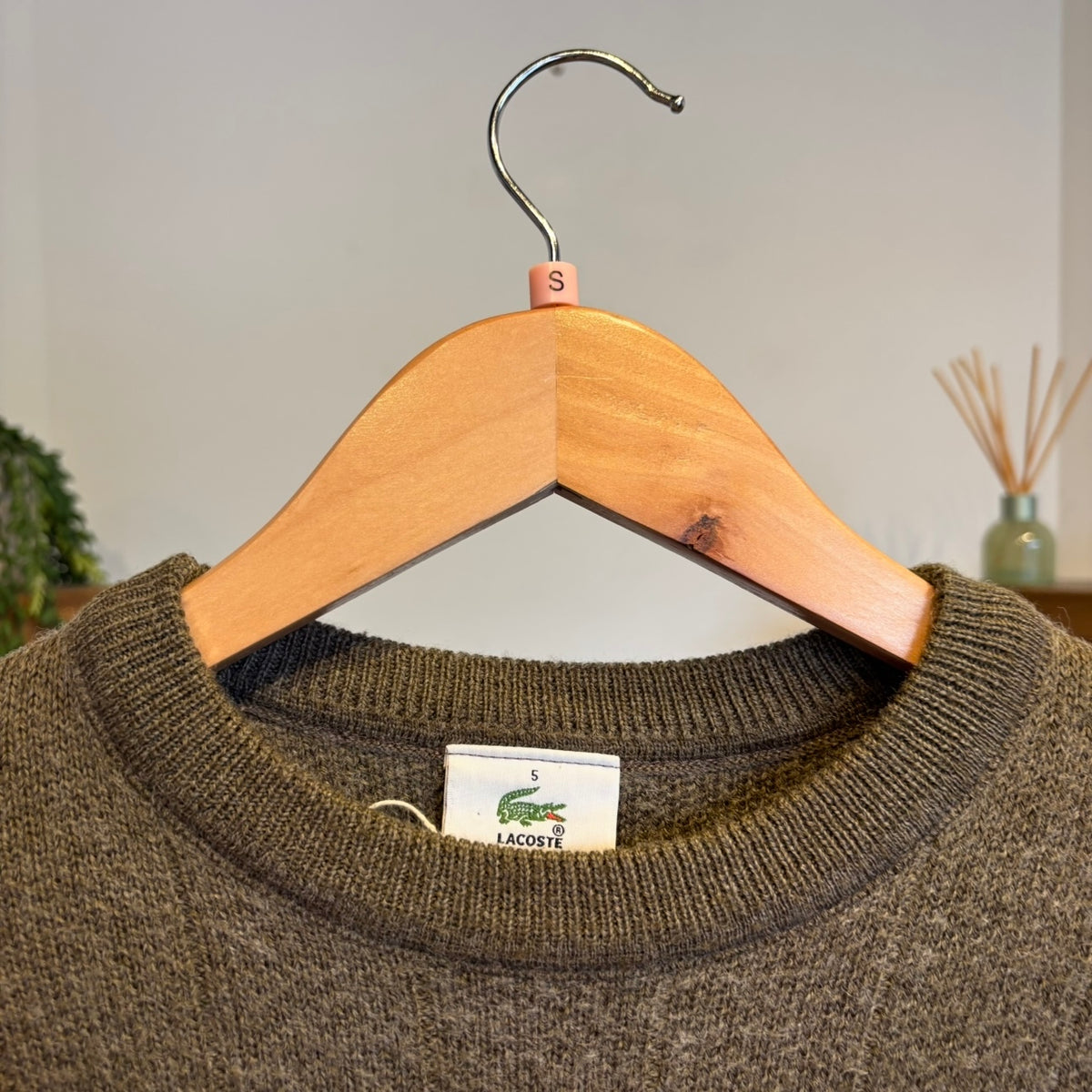 Lacoste Stripe Pullover Knit Jumper Grey/ Red (Medium)