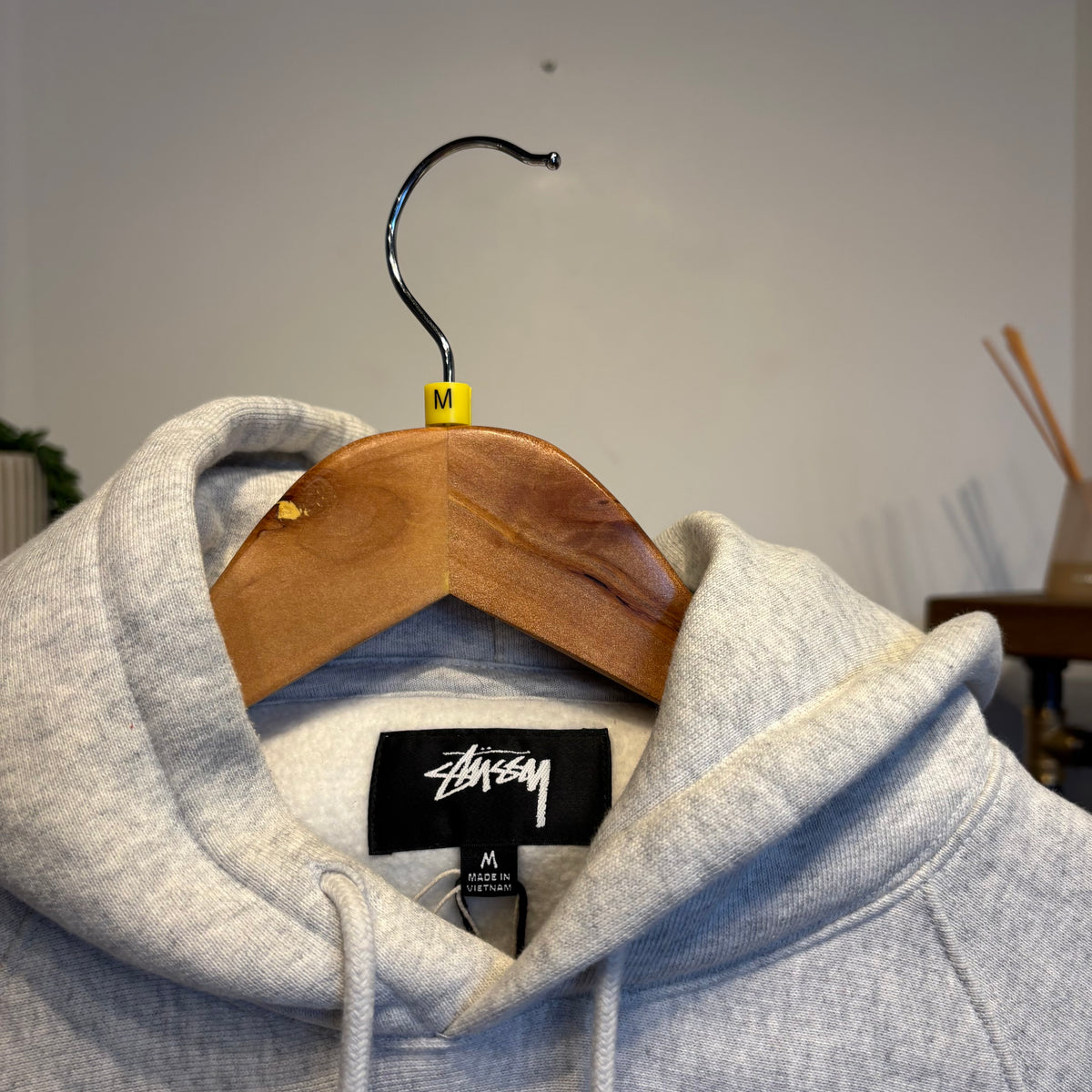 Stussy Fleece Raglan Hoodie Grey (Medium)