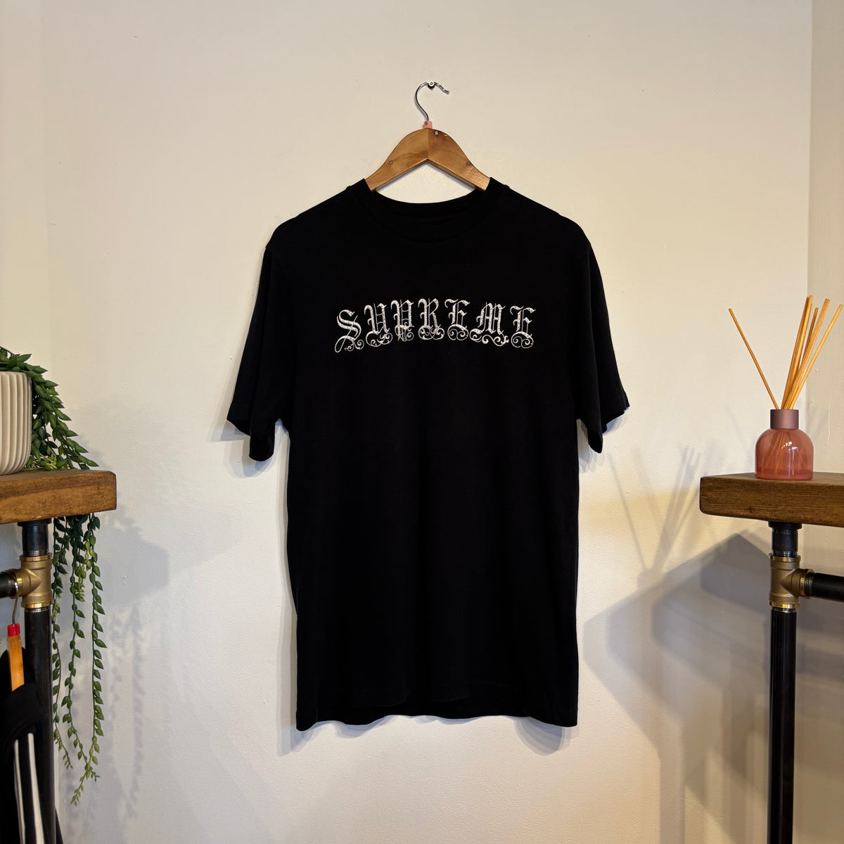 Supreme SS21 Old English Rhinestone T-Shirt Black (Small)