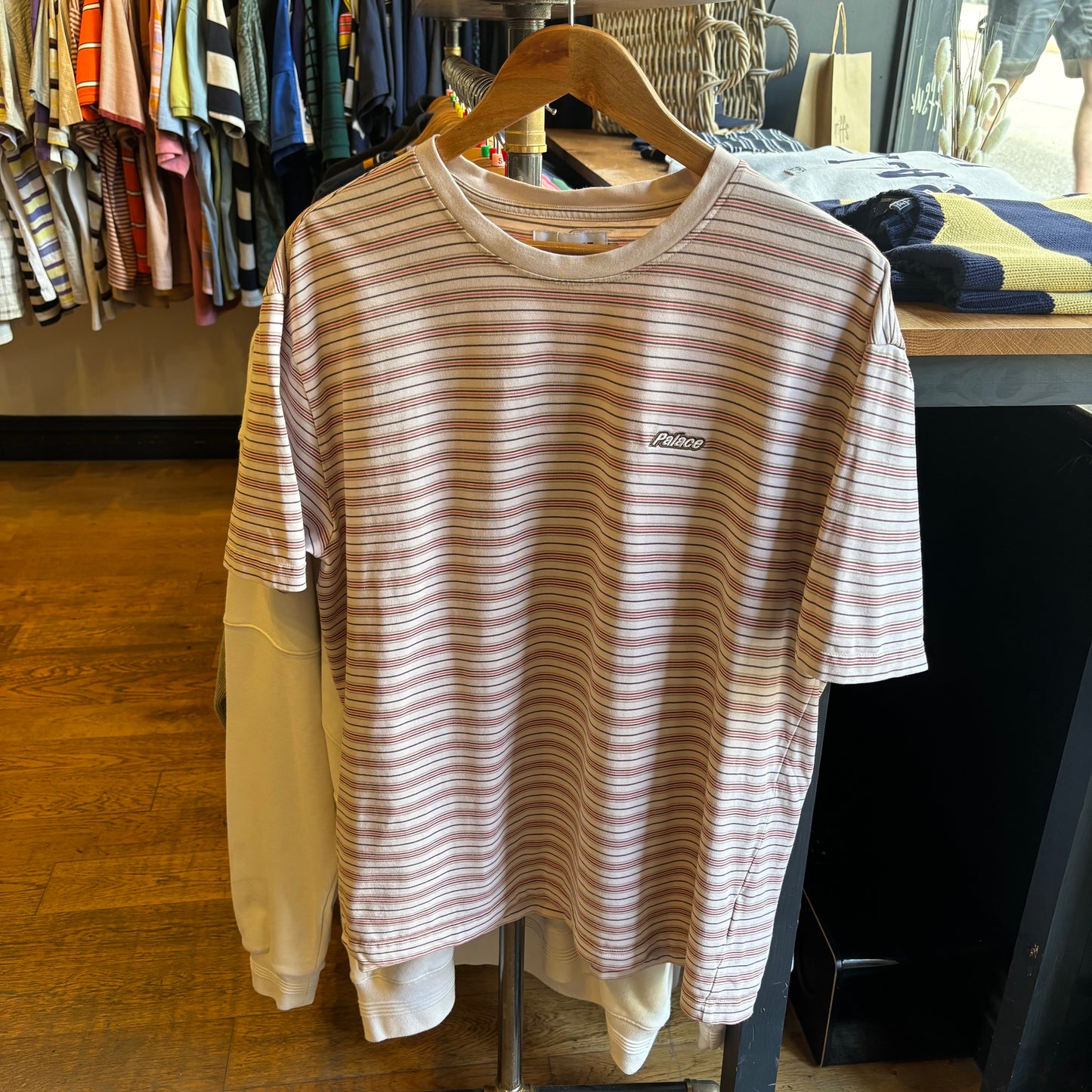 Palace SS24 Boxy Stripe T-Shirt Brown (XL)