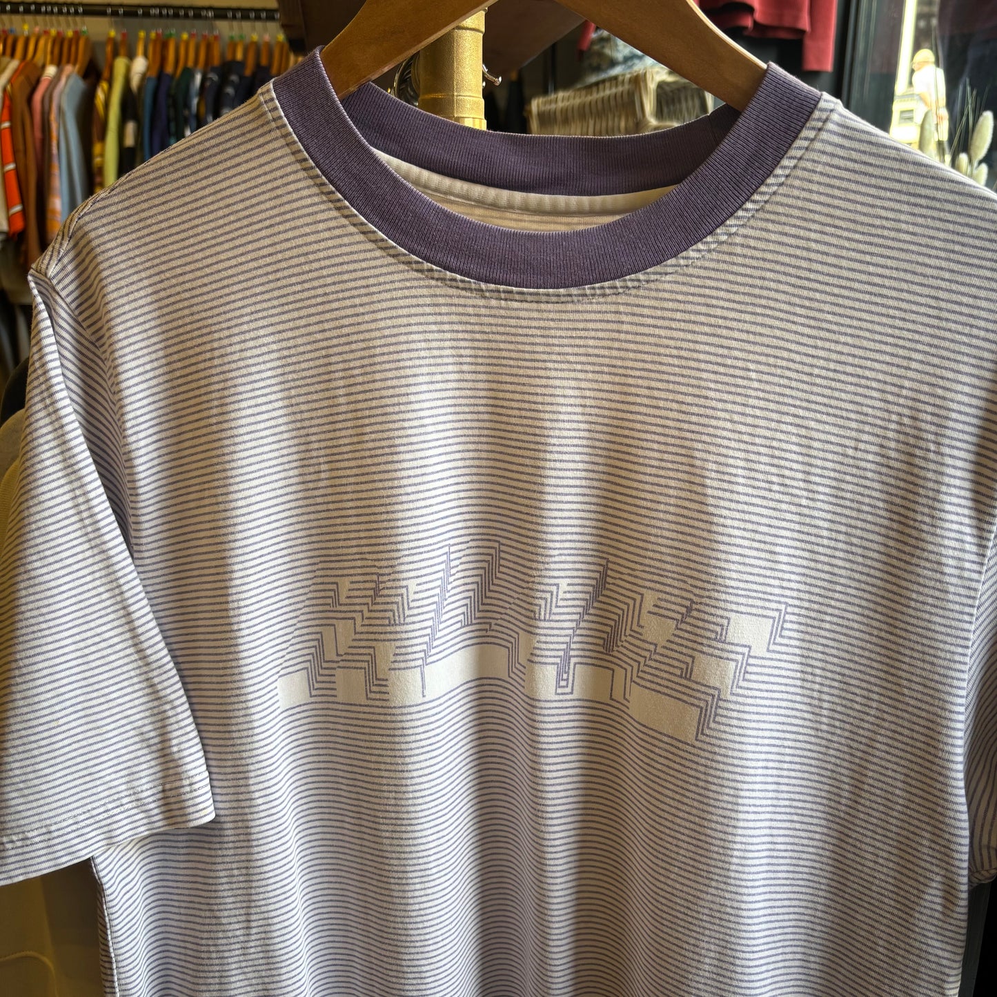 Palace SS19 3D Stripe T-Shirt Purple/ White (Large)