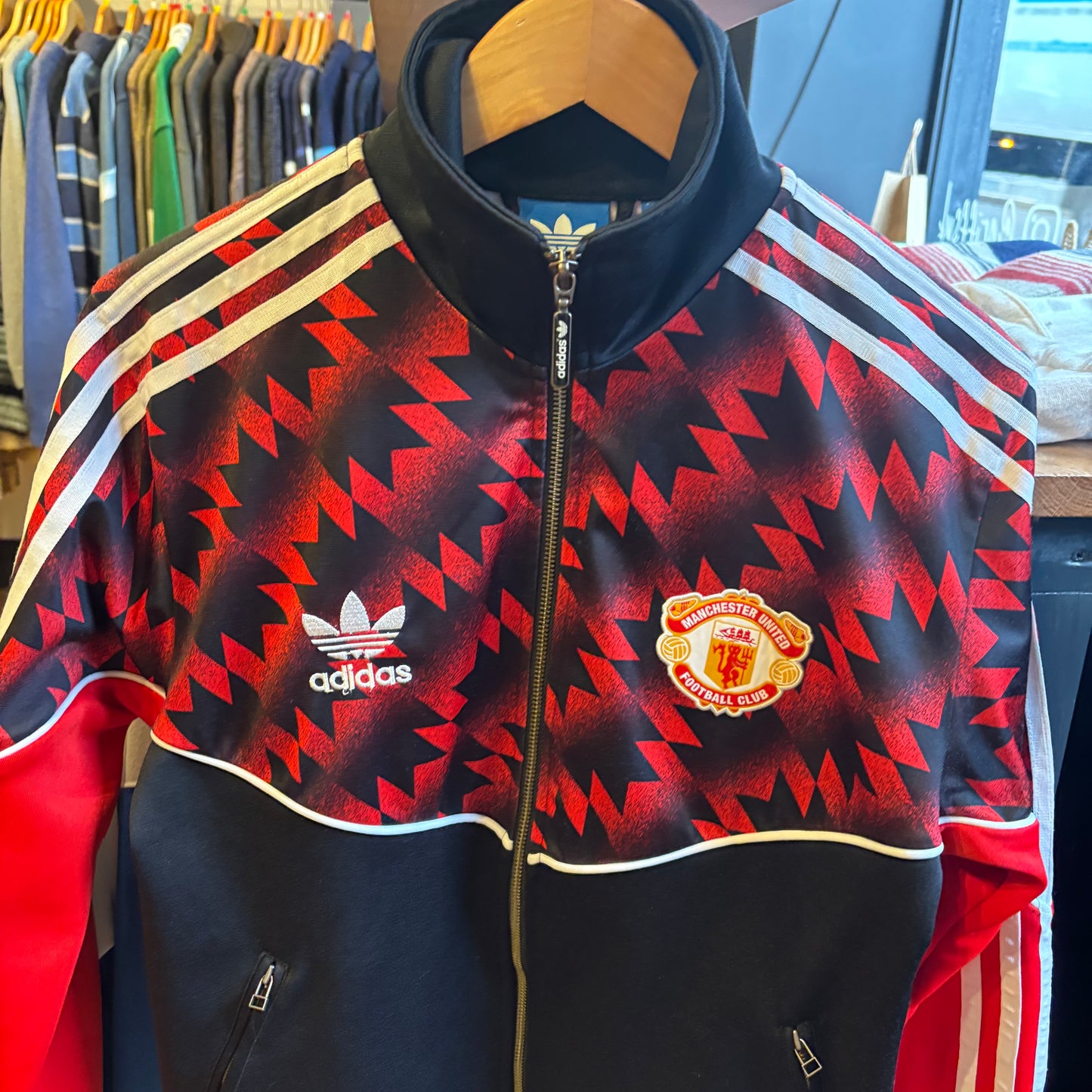 Adidas Manchester United 1990/91 Re-issue Jacket Black/ Red (Small)