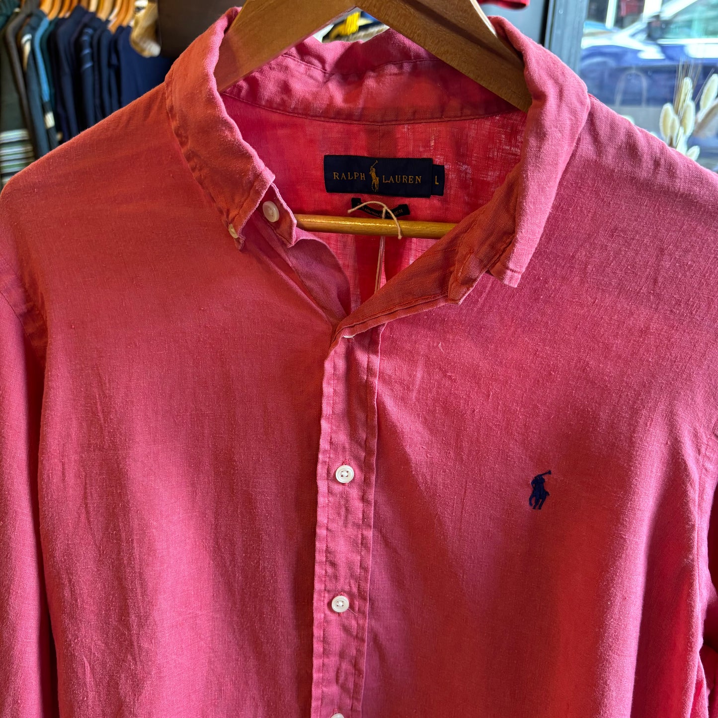 Ralph Lauren Button Up Longsleeve Shirt Pink (Large)