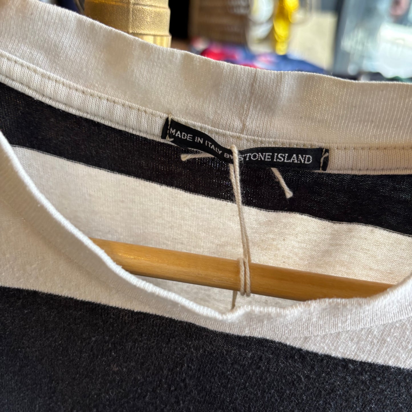 Stone Island Denims S/S 2005 Stripe T-Shirt White/ Black (XL)
