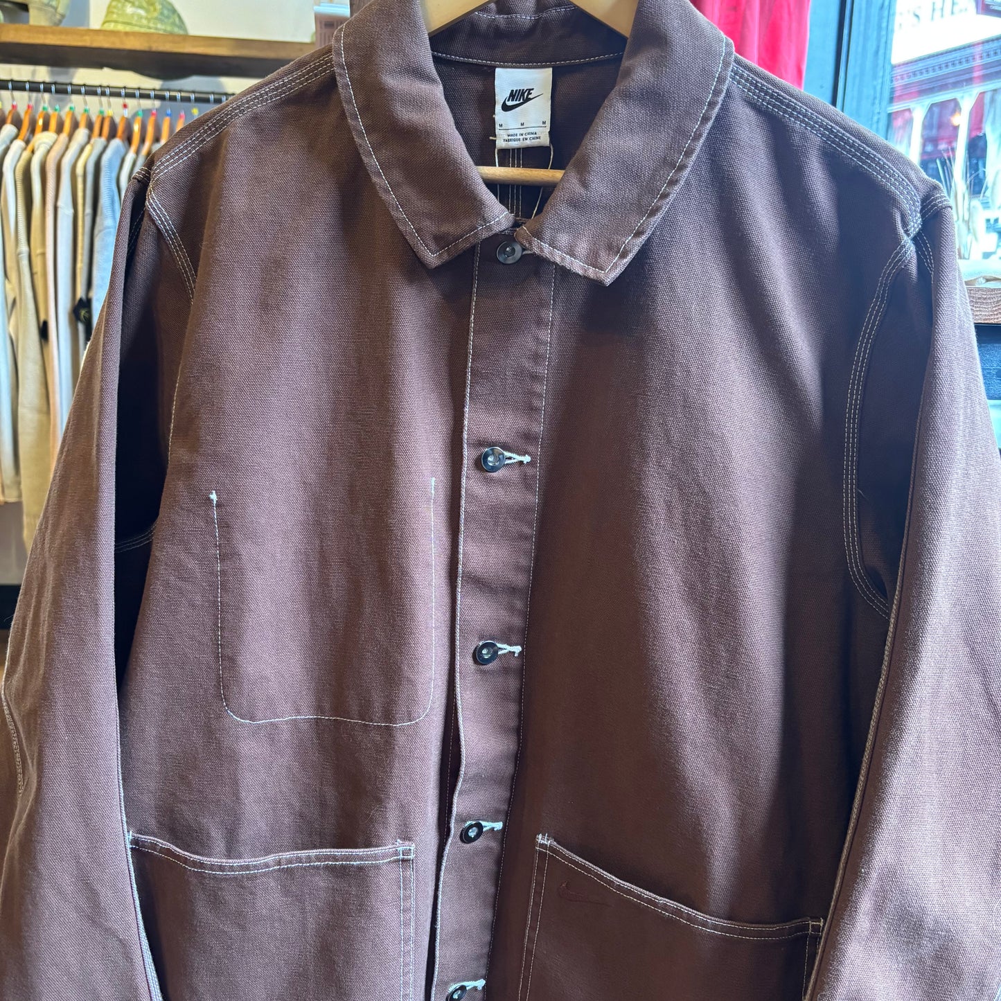 Nike Life Swoosh Chore Jacket Brown (Medium)