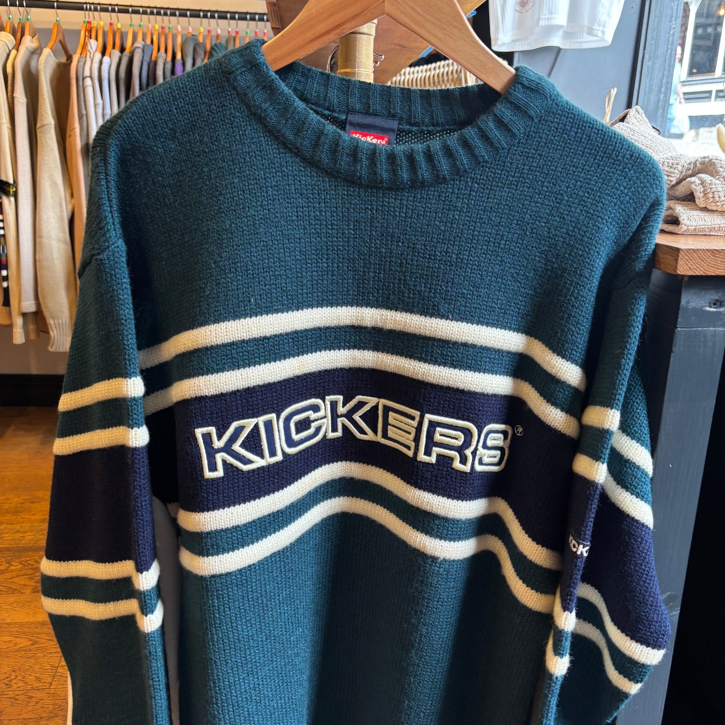Kickers Spellout Oversized Knit Jumper Blue (Large)