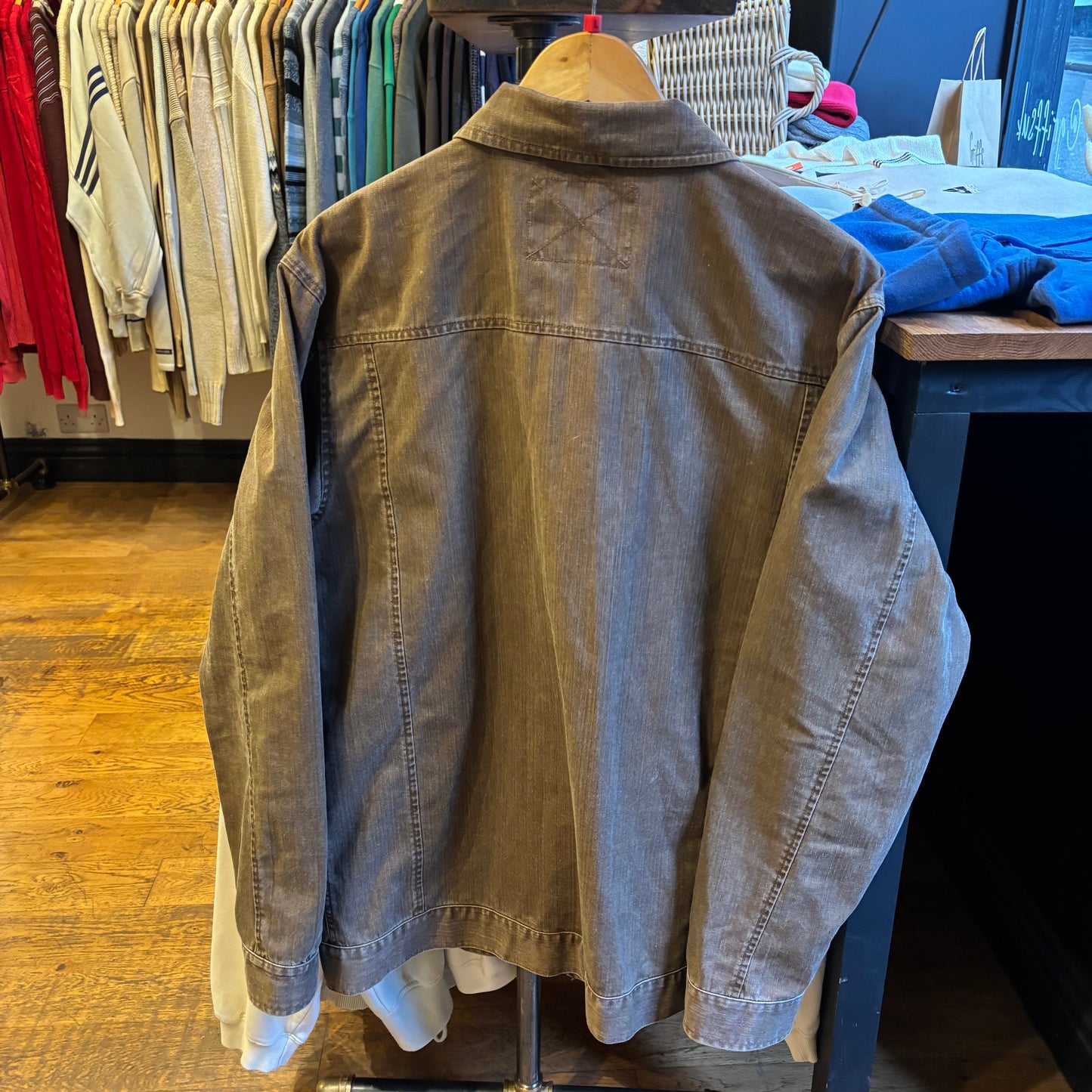 Oakley Y2K Zip Up Denim Jacket Brown (Large)