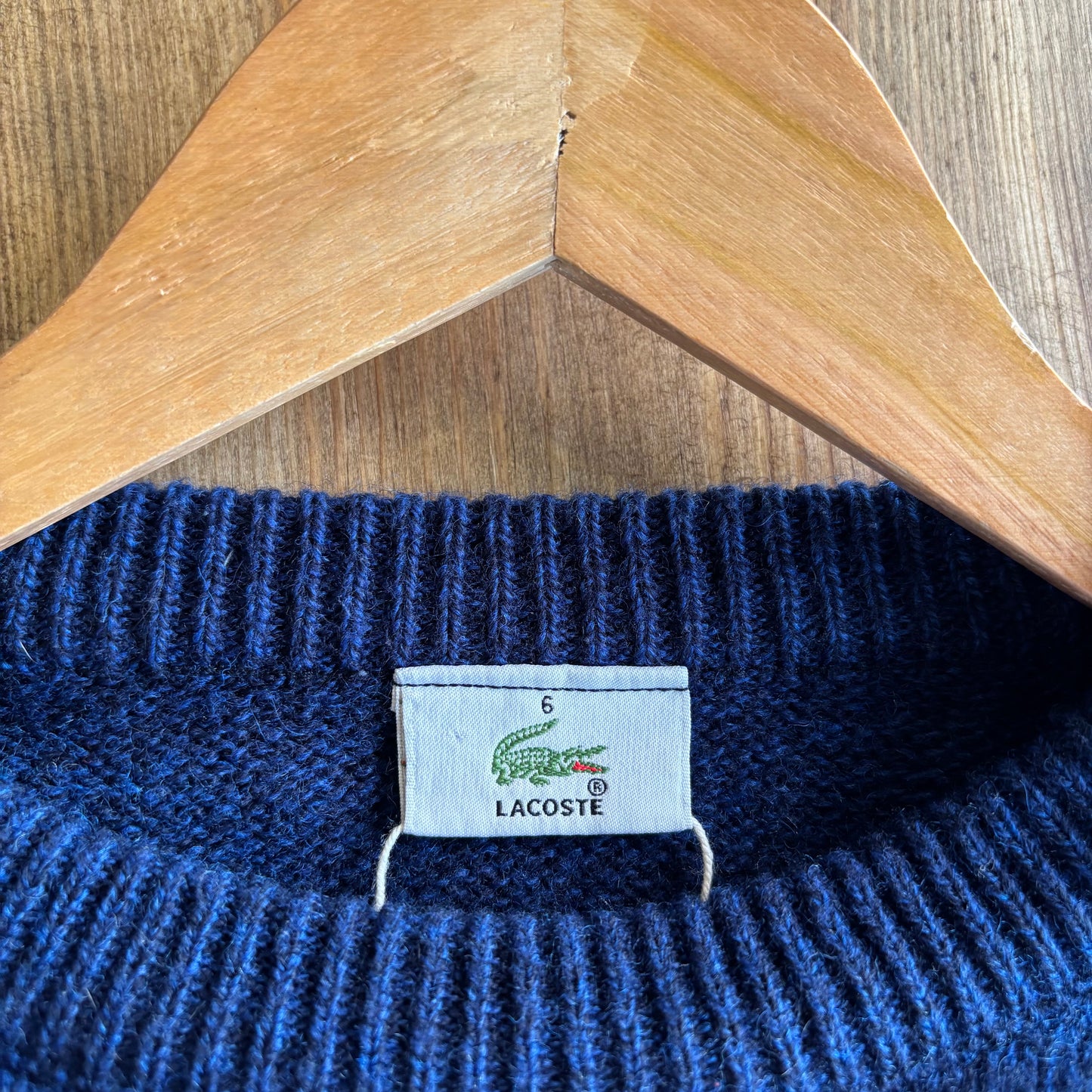 Lacoste Stripe Pullover Knit Jumper Blue (Large)