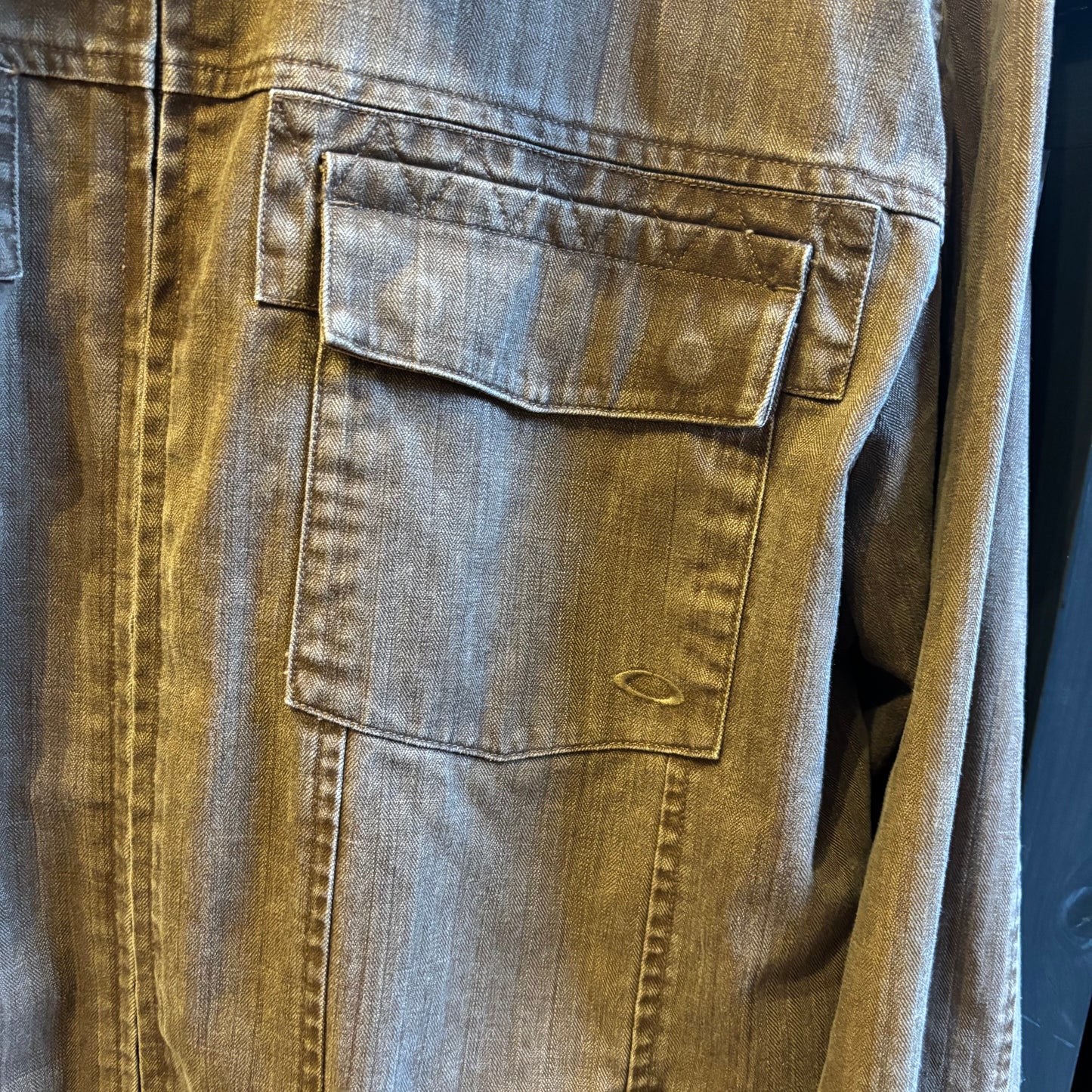 Oakley Y2K Zip Up Denim Jacket Brown (Large)