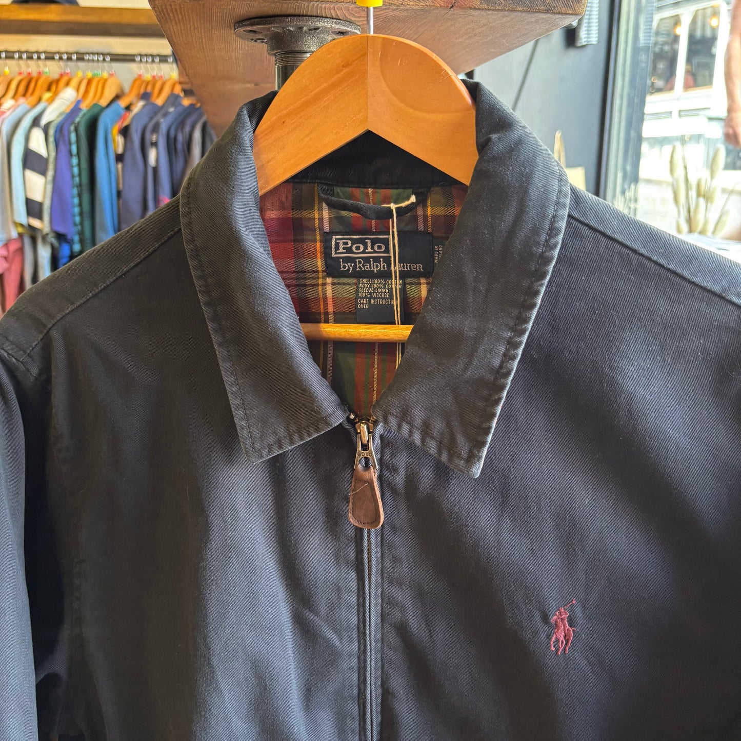 Ralph Lauren Harrington Zip Up Jacket Black (Medium)