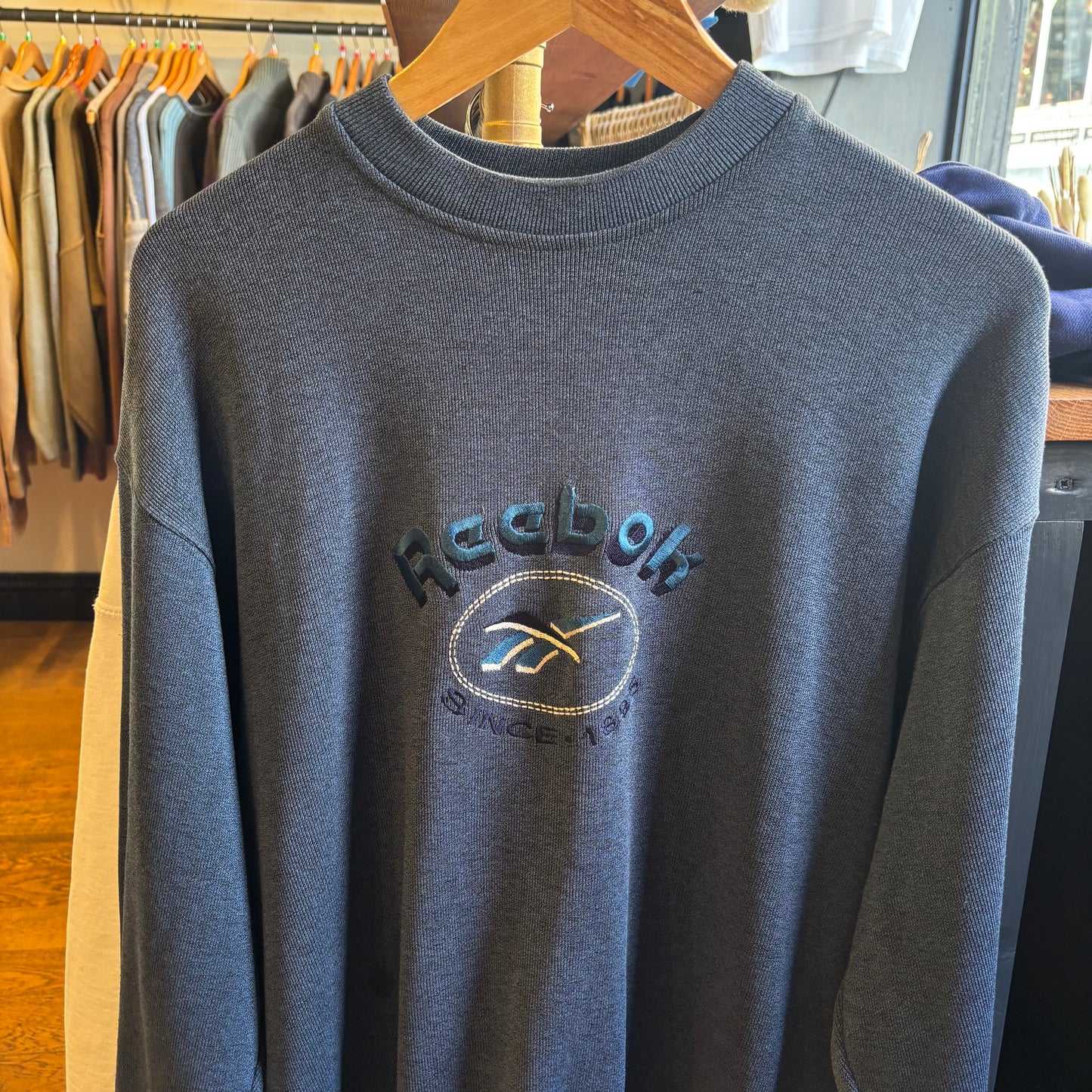 Reebok Spellout Oversized Sweatshirt Blue (Medium)