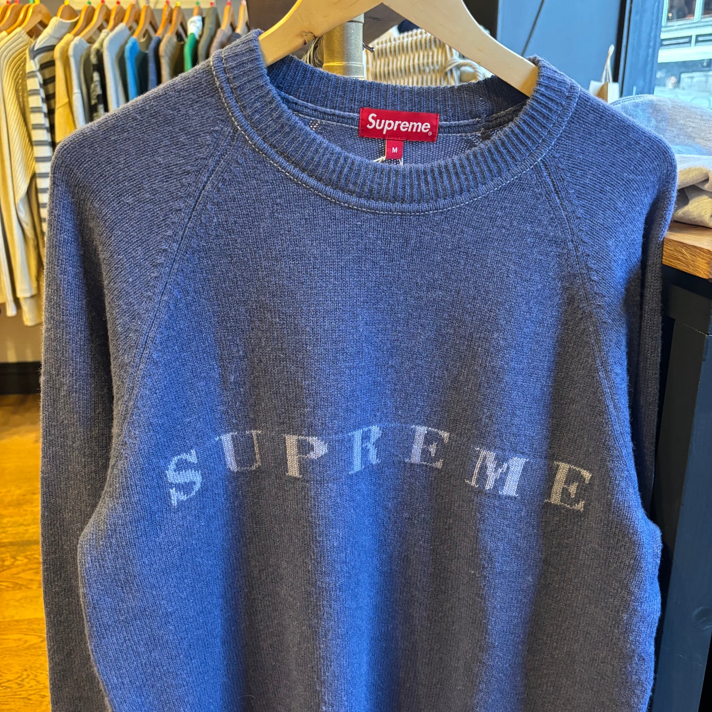 Supreme FW21 Stone Washed Sweater Navy (Medium)