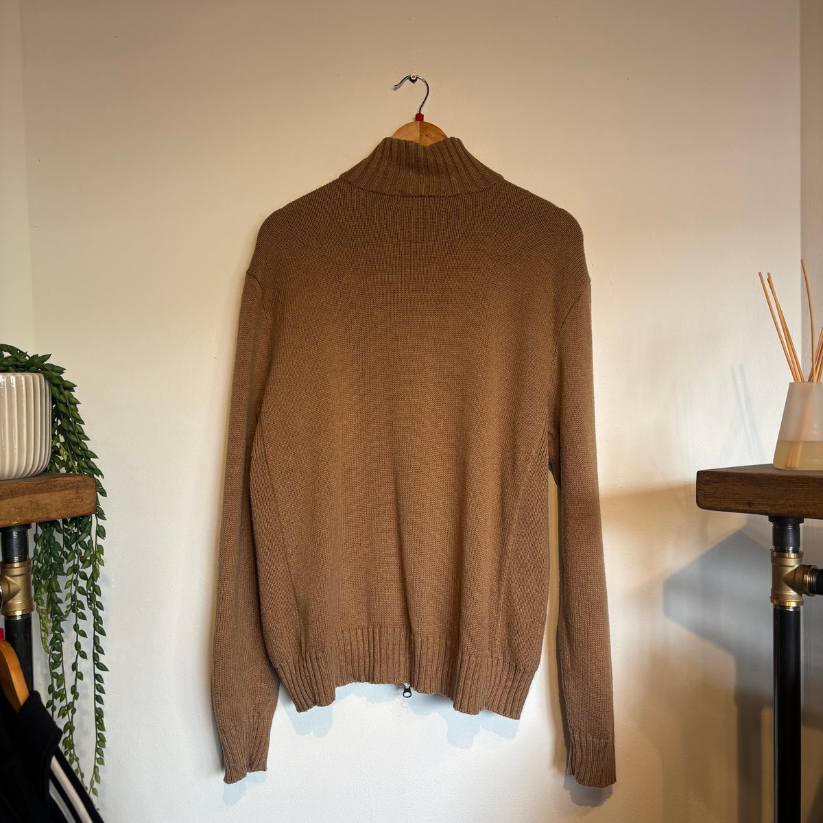 Ralph Lauren Full Zip Knit Jumper Beige (Large)