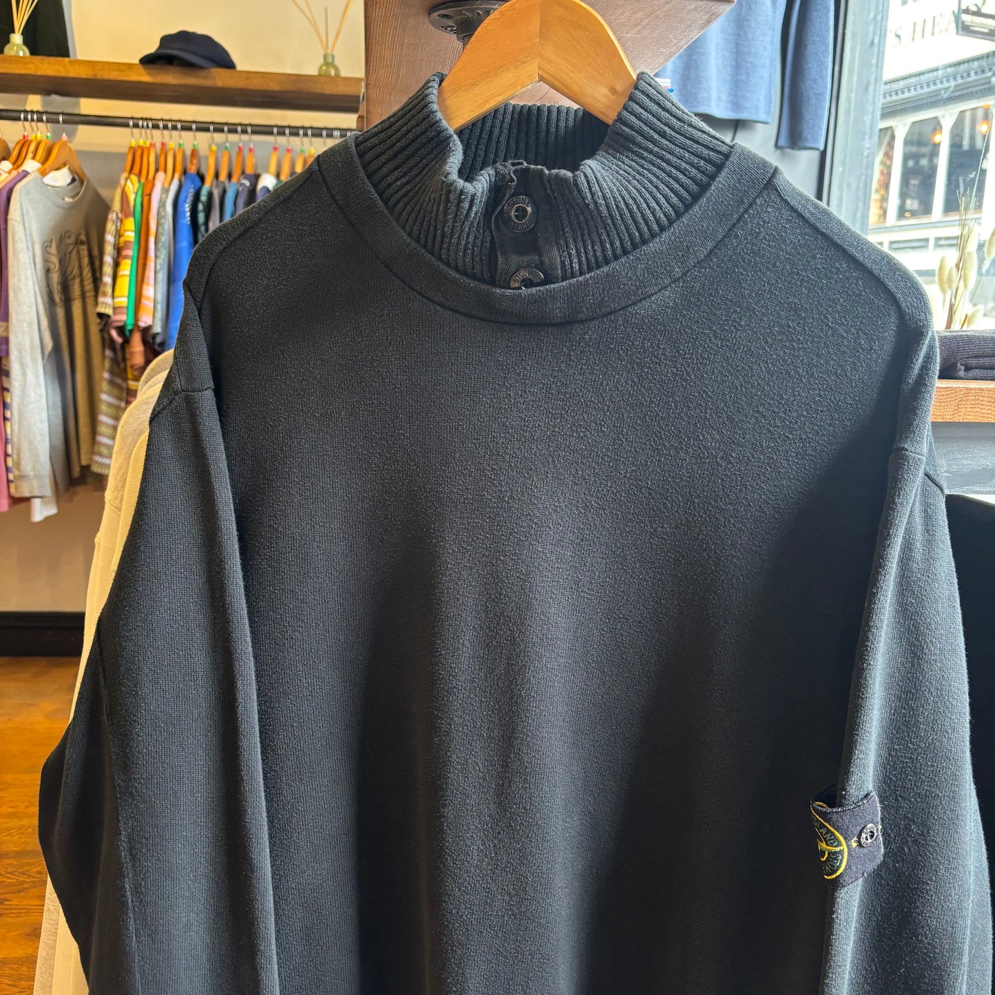 Stone Island A/W 2002 Collar Sweatshirt Black (XXL)