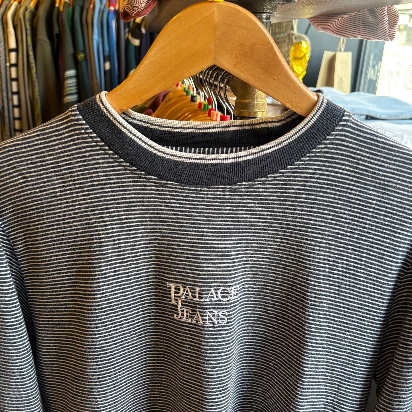 Palace Jeans FW17 Longsleeve Striped T-Shirt Navy (Medium)