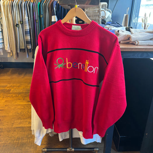 Benetton Spellout Oversized Pullover Knit Jumper (XL)