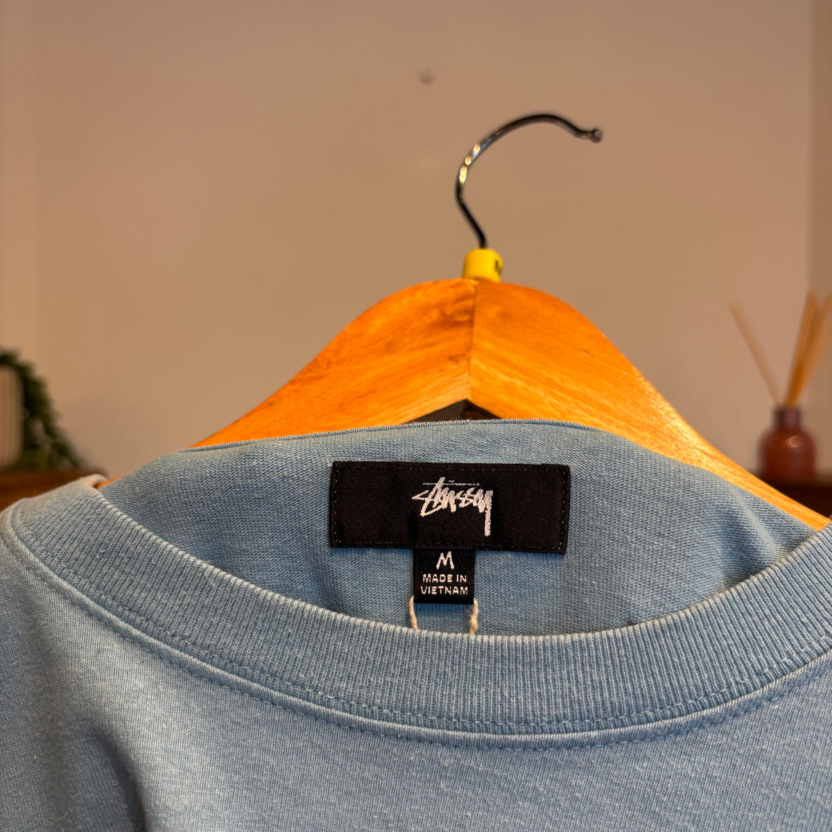 Stussy Stock Logo Longsleeve T-Shirt Light Blue (Medium)