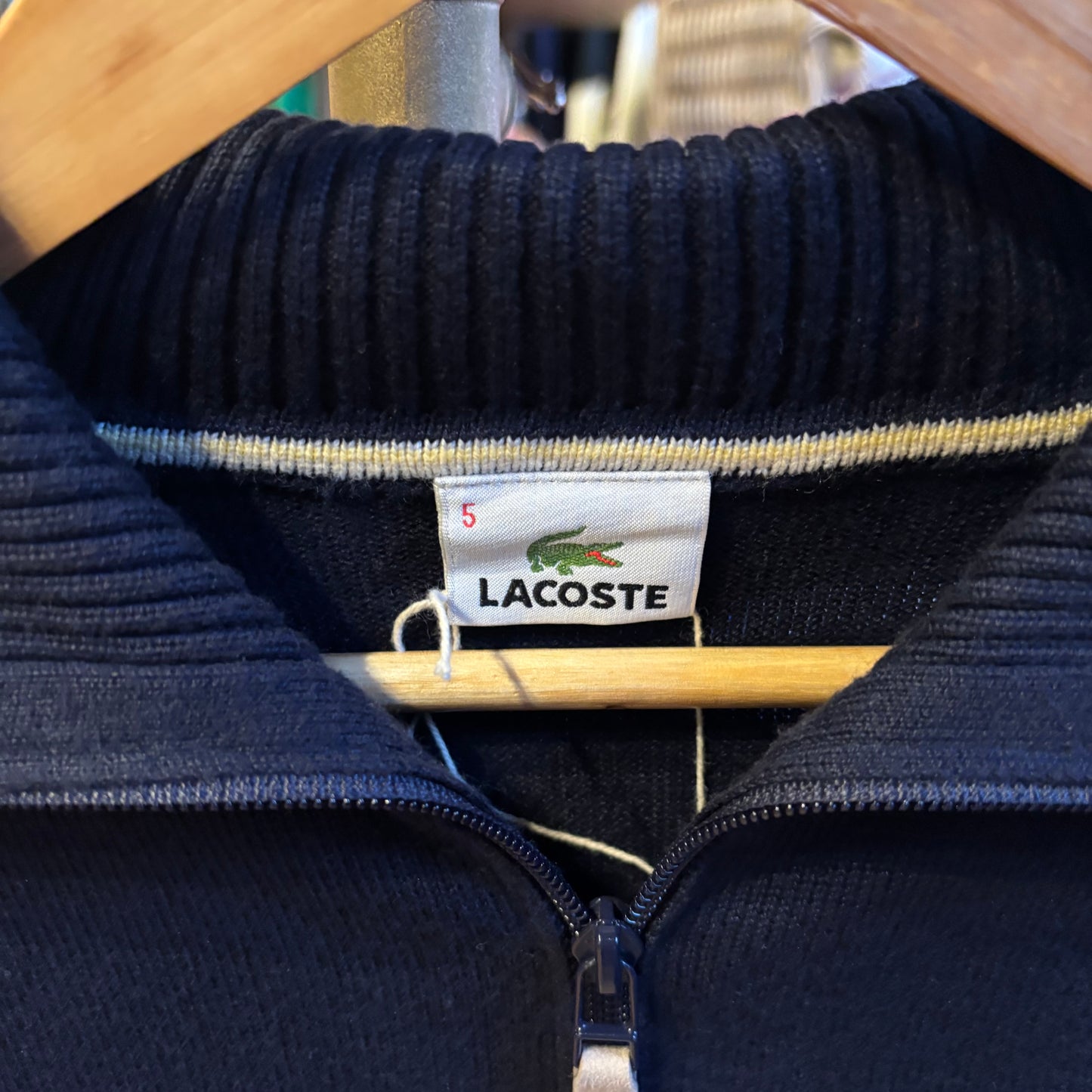 Lacoste Full Zip Knit Jumper Navy (Large)