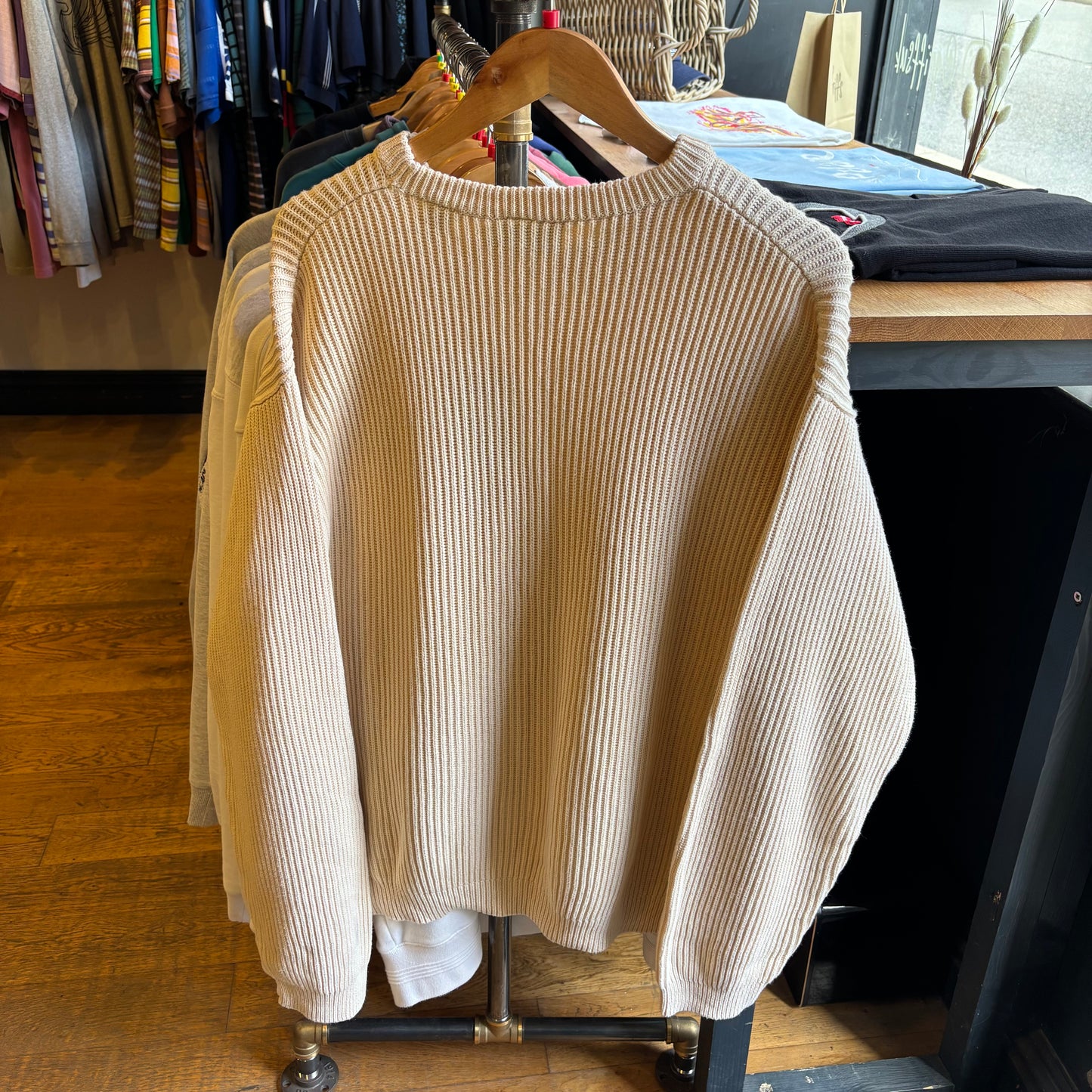 Timberland Ribbed Pullover Knit Jumper Cream (Large)