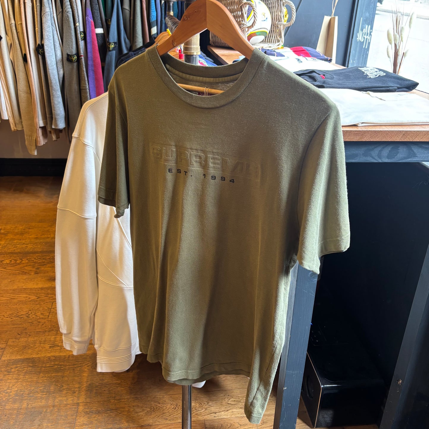 Supreme SS16 Debossed T-Shirt Green (Medium)