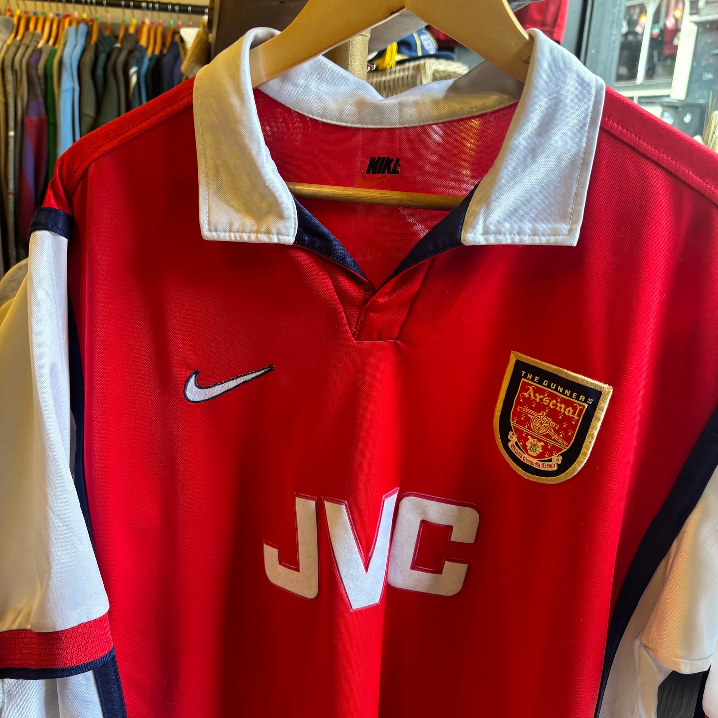 Arsenal Nike JVC 1998/99 Home Shirt Red (Medium)