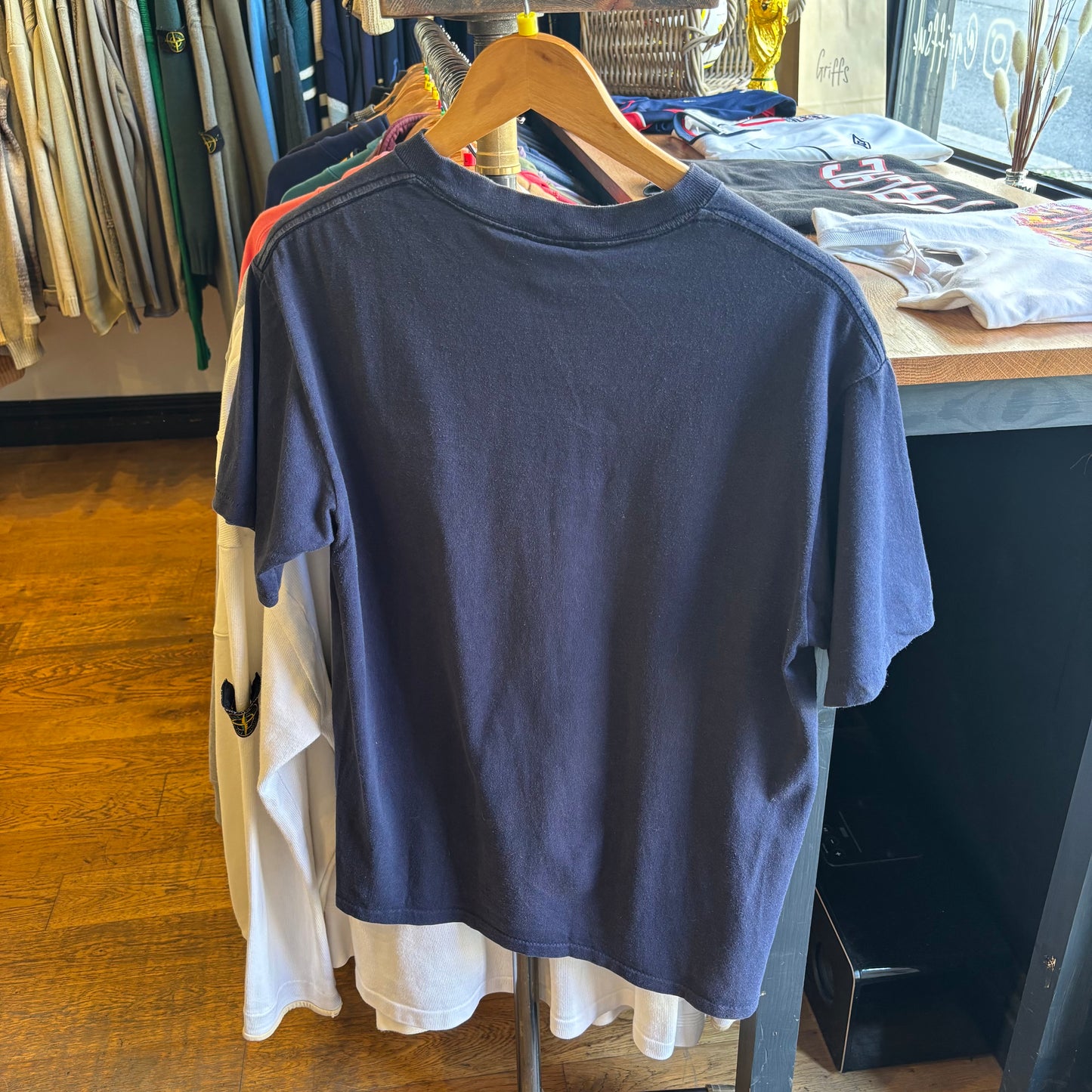 Stussy 90s Cloud Print T-Shirt Navy (Medium)