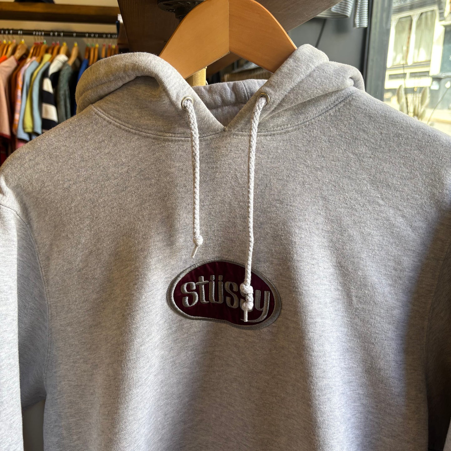Stussy Oval Applique Oversized Hoodie Grey (Medium)
