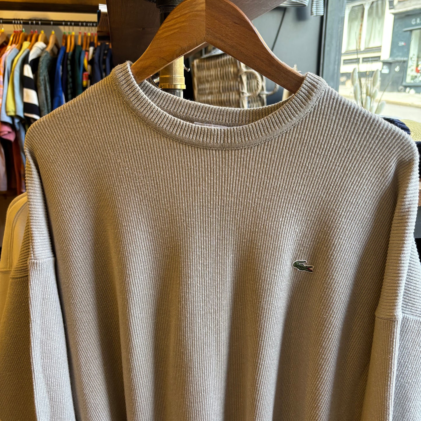 Lacoste Oversized Pullover Knit Jumper Cream (XL)