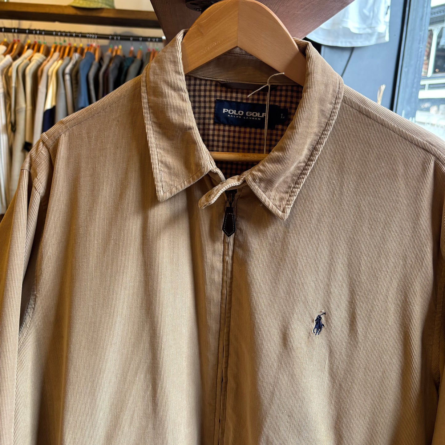 Ralph Lauren Polo Golf Cord Harrington Jacket Beige (Large)