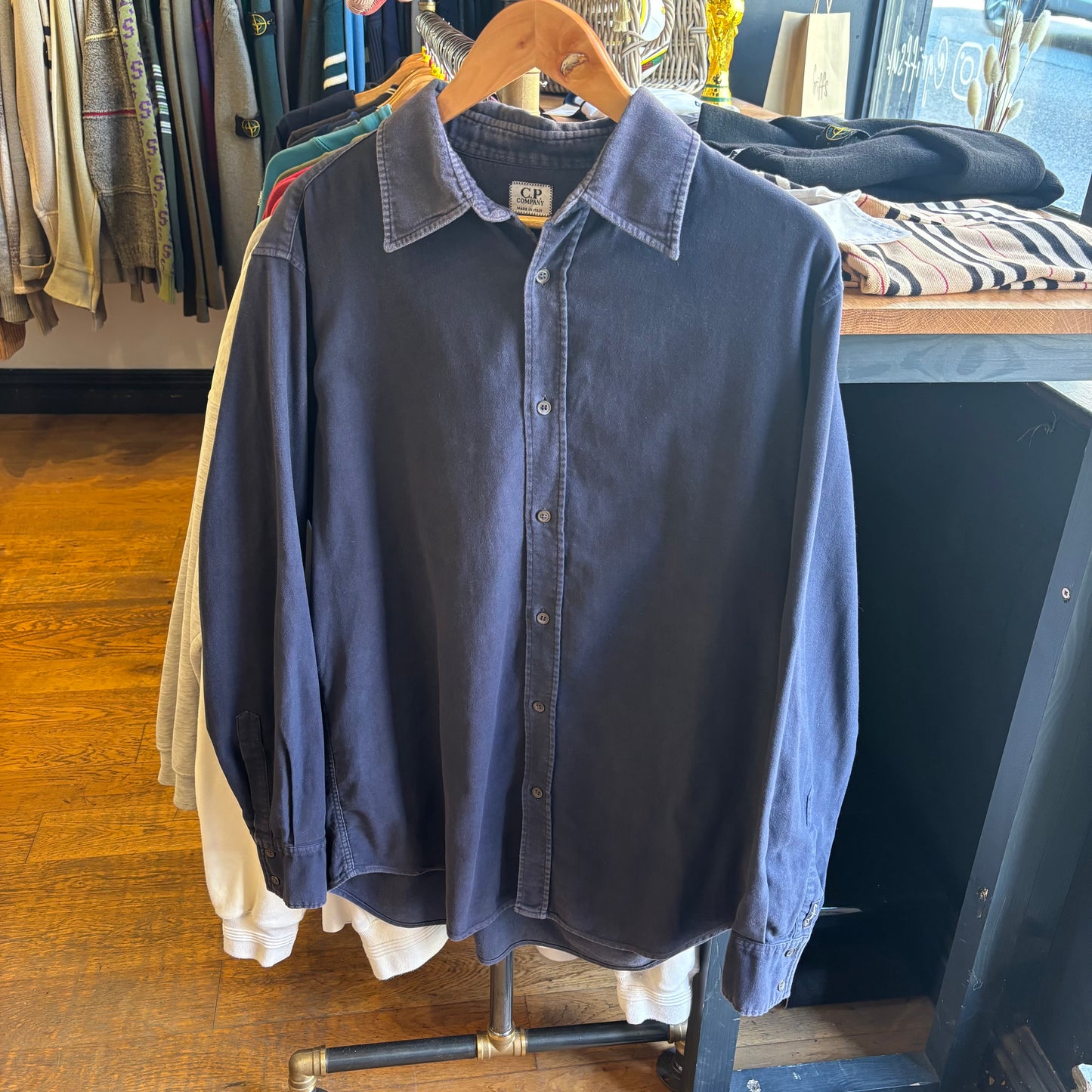 CP Company A/W 1998 Brushed Cotton Longsleeve Shirt Navy (Large)