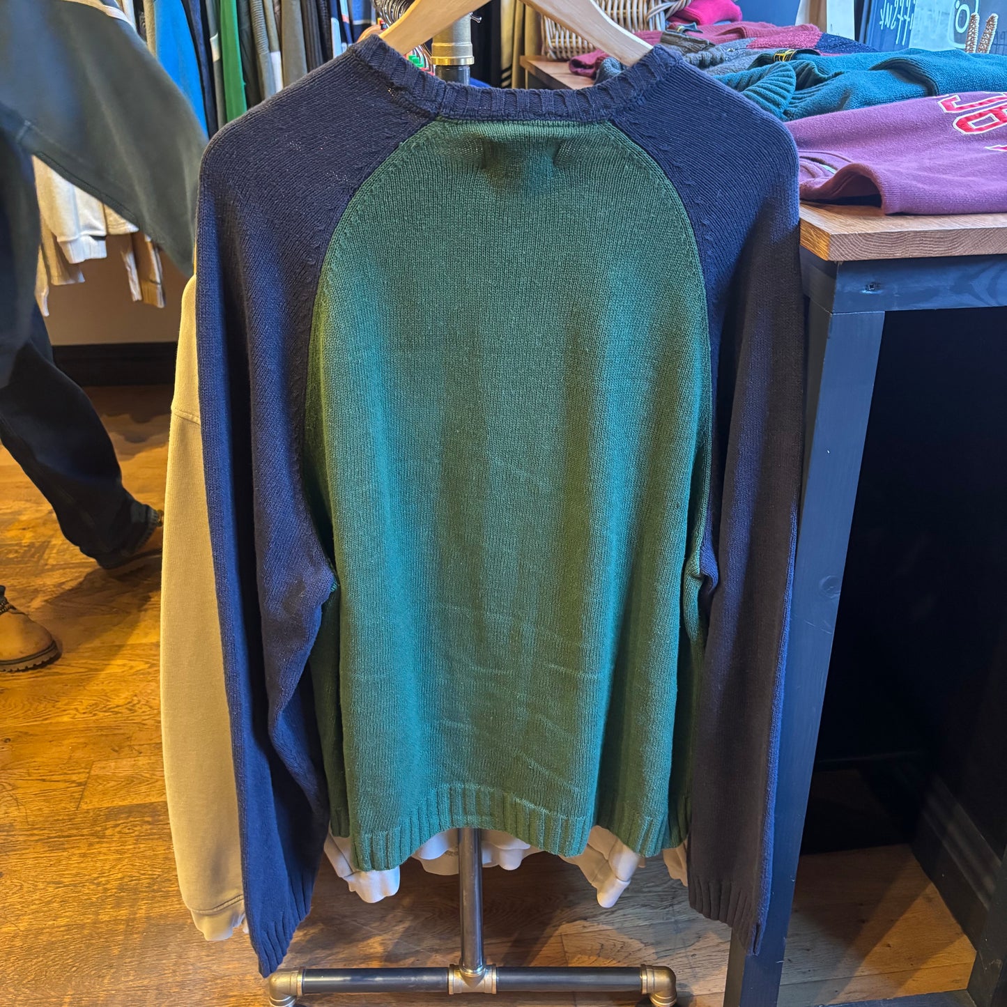 Stussy Colour Blocked Raglan Knit Green (Large)