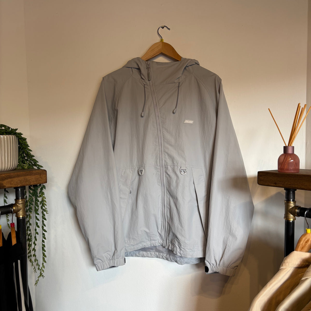 Palace SS26 Asym Shell Jacket Grey (Medium)