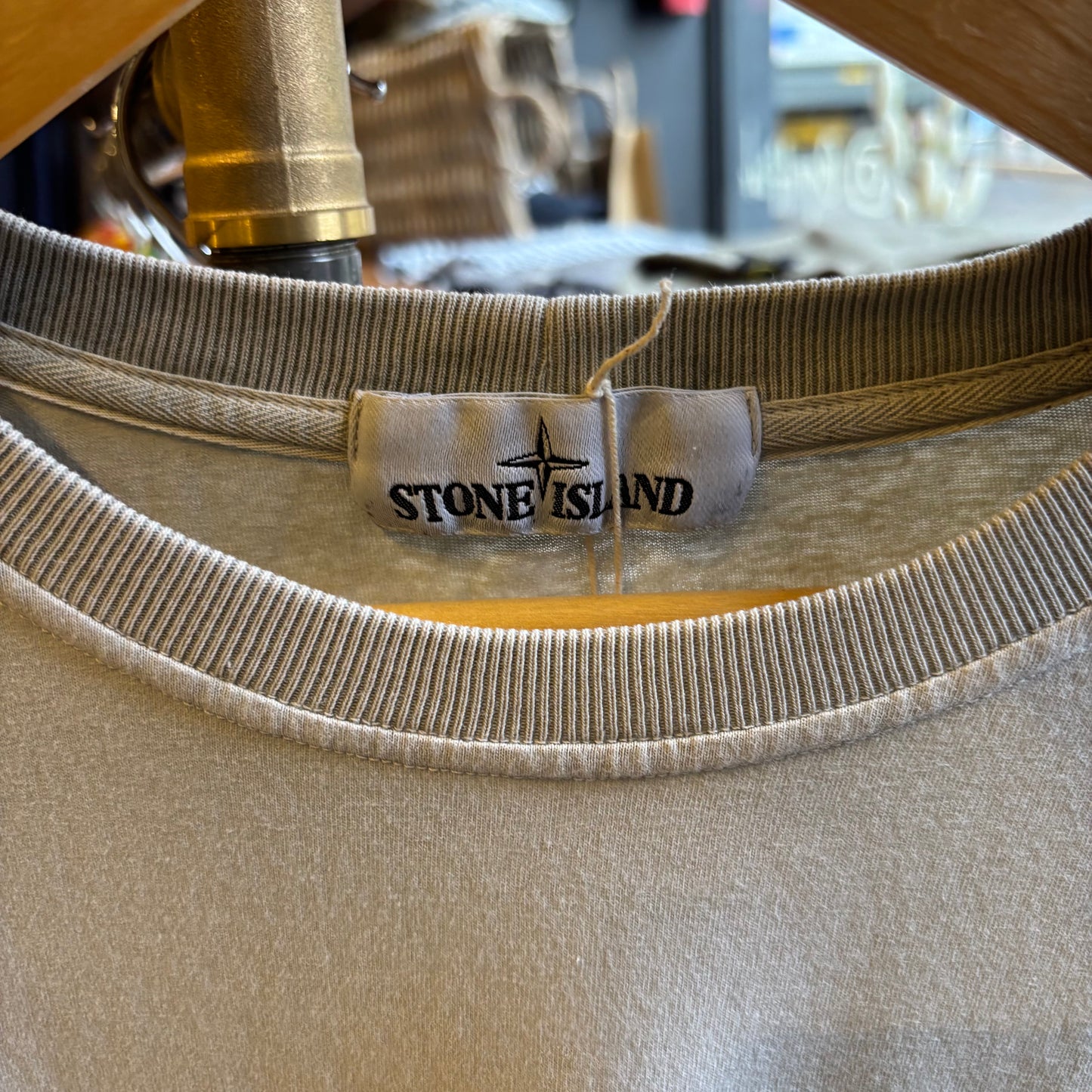 Stone Island Mirror Logo Embroidered T-Shirt Grey (Large)