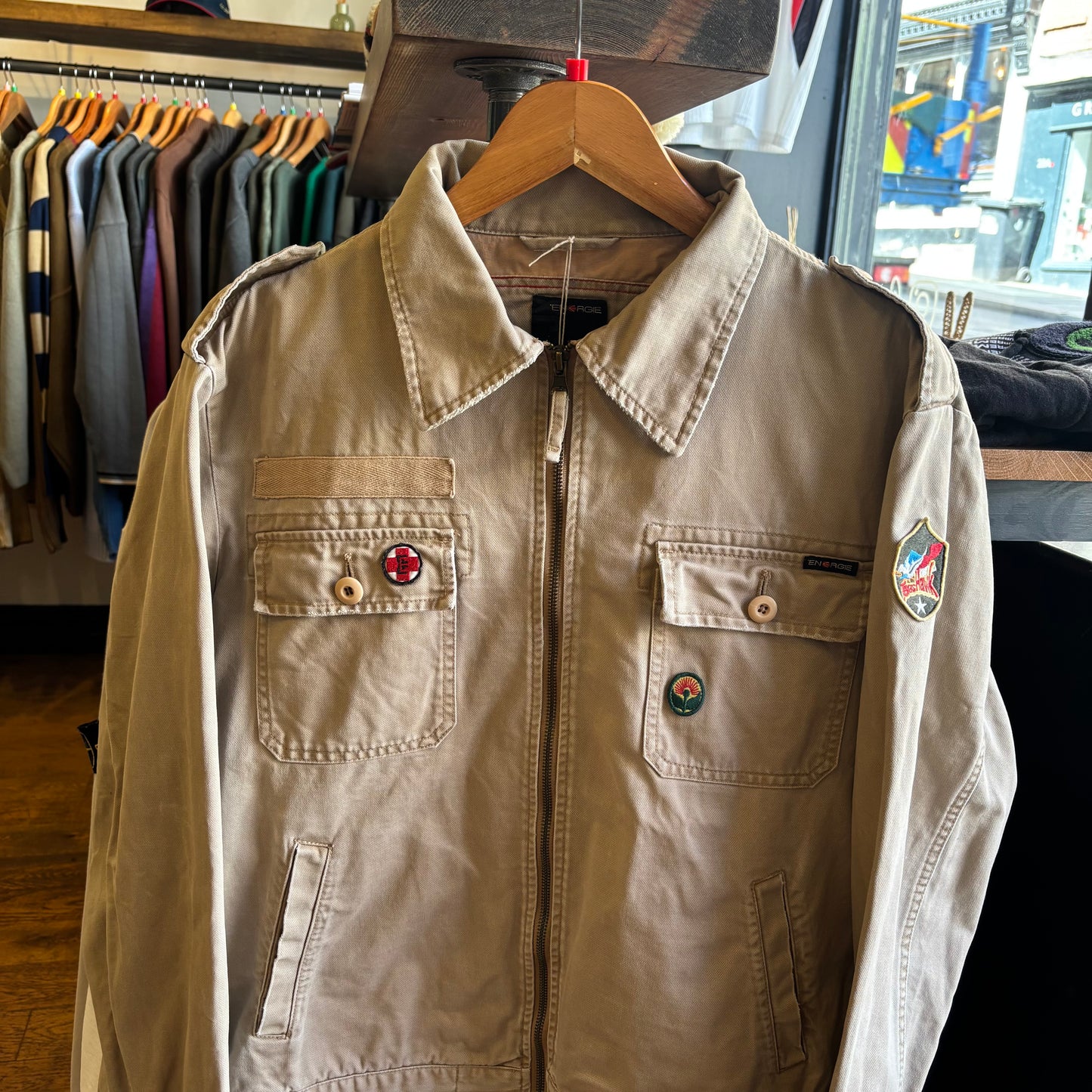 Energie Workwear Zip Up Jacket Beige (Large)