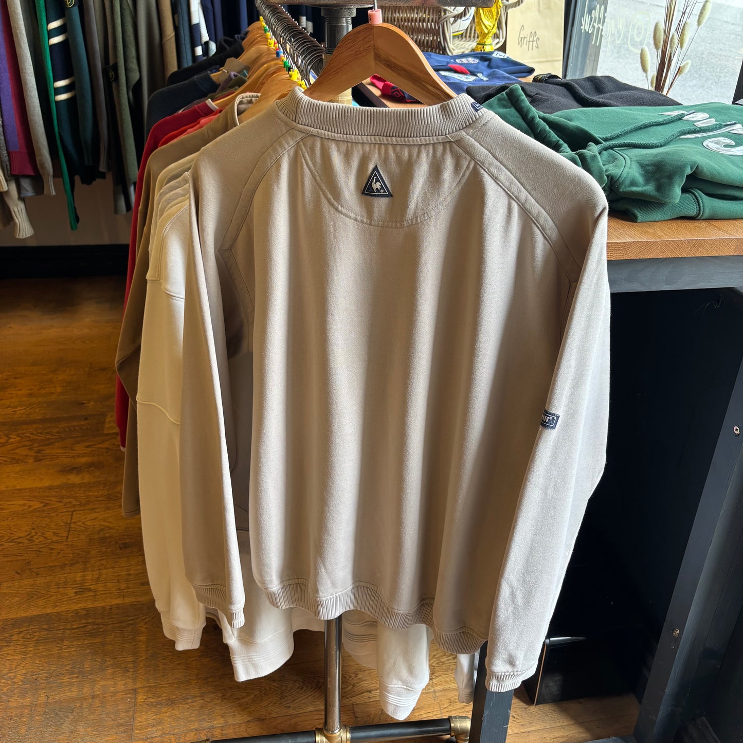 Le Coq Sportif Spellout Oversized Sweatshirt Cream (Small)