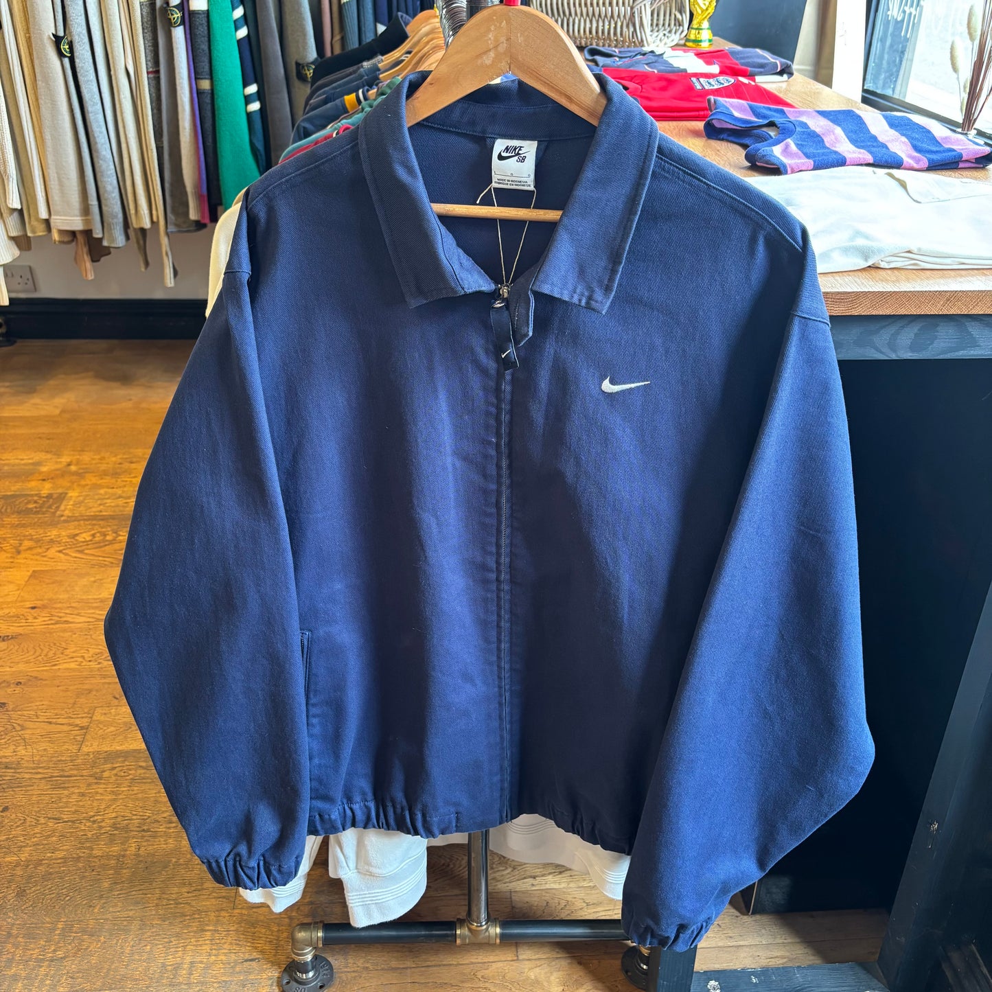 Nike Life Zip Up Harrington Jacket Navy (Large)